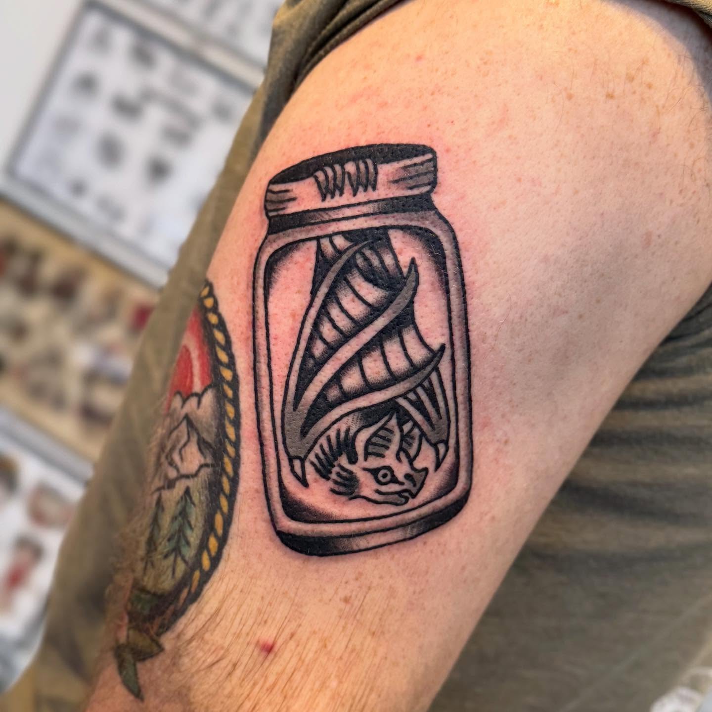 Tattoo by @elleyax — black_and_grey