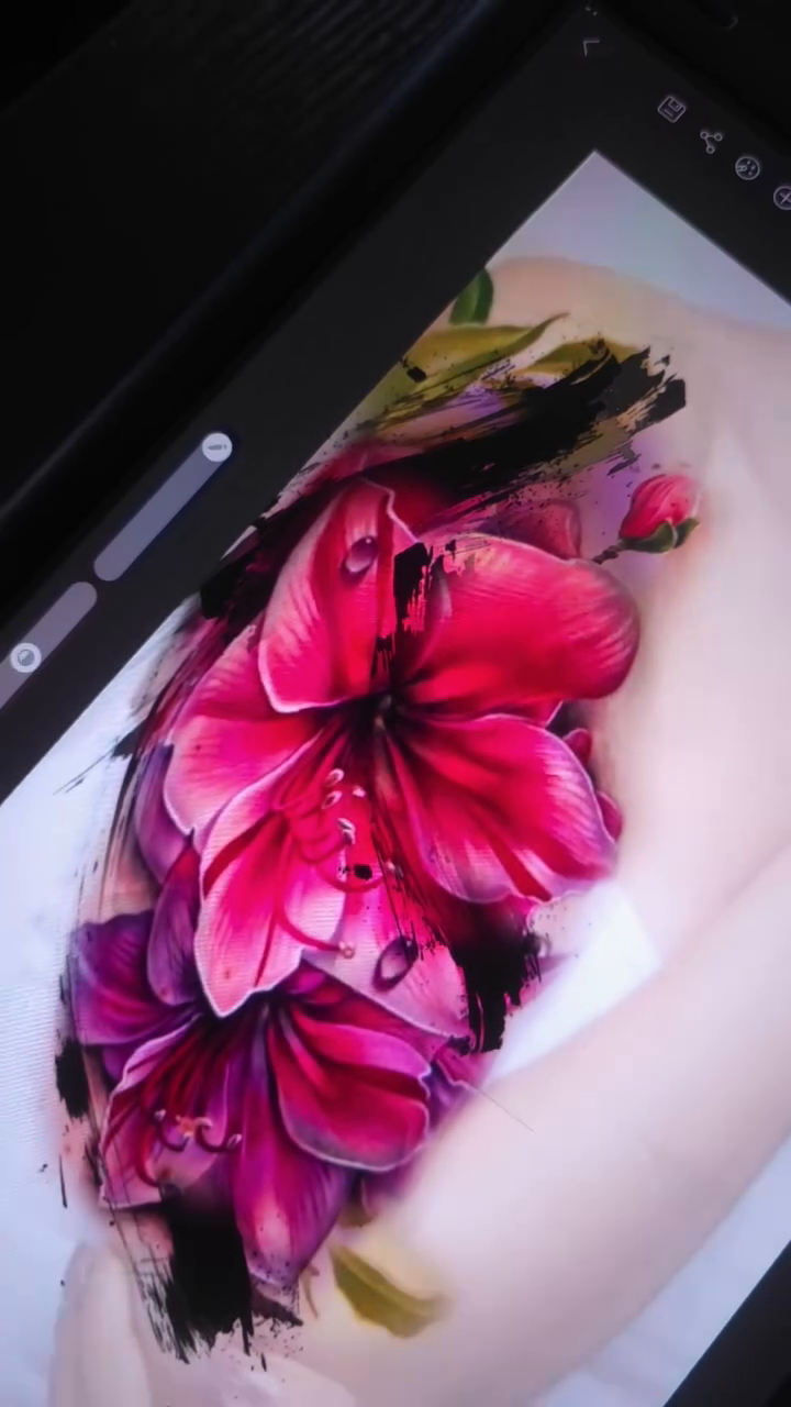 Lily flowers realism tattoo by Xavier NYC TATTOO ARTIST