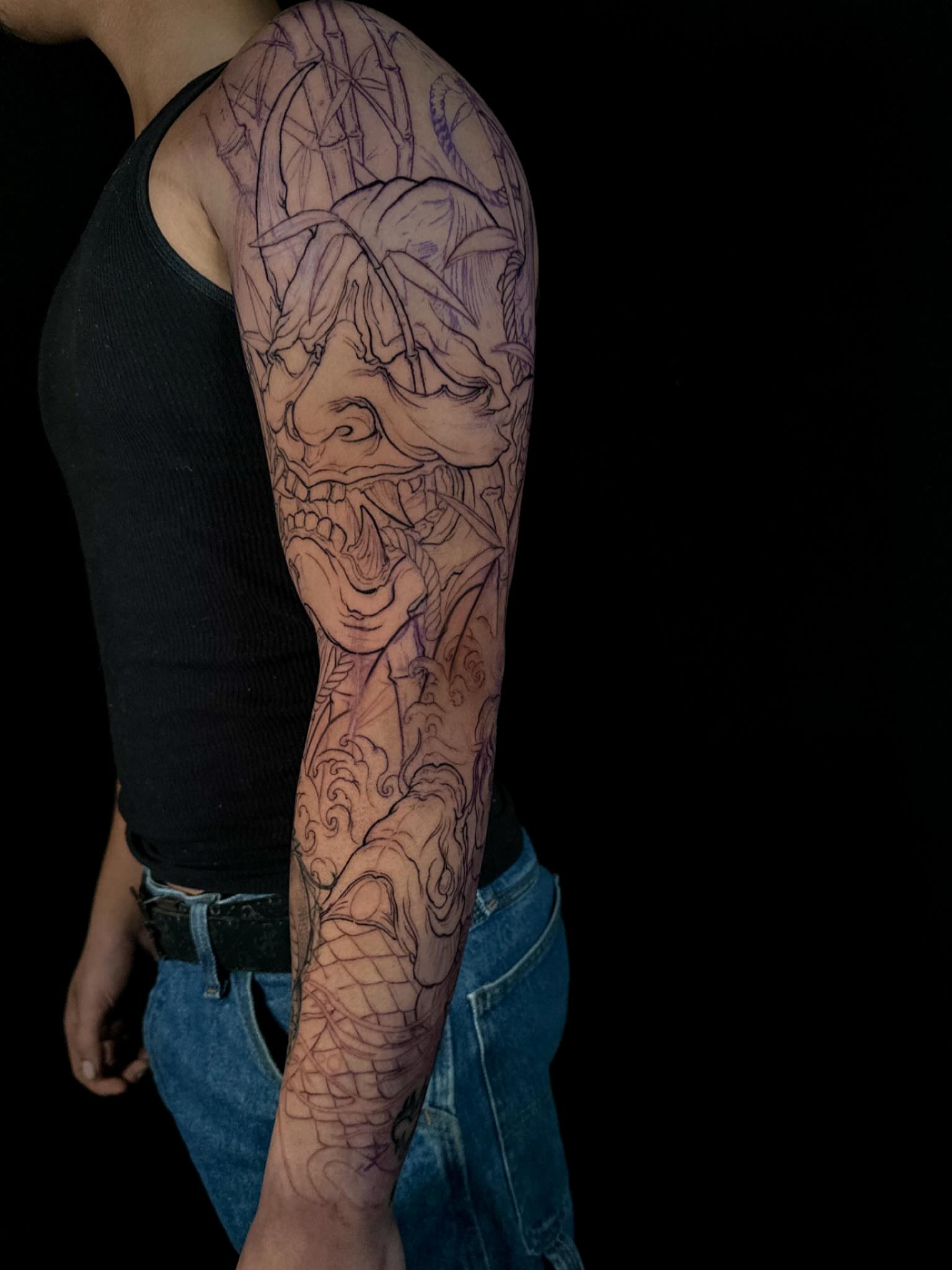 Dragon japanese irezumi tattoo on the upper arm by Vince Lau