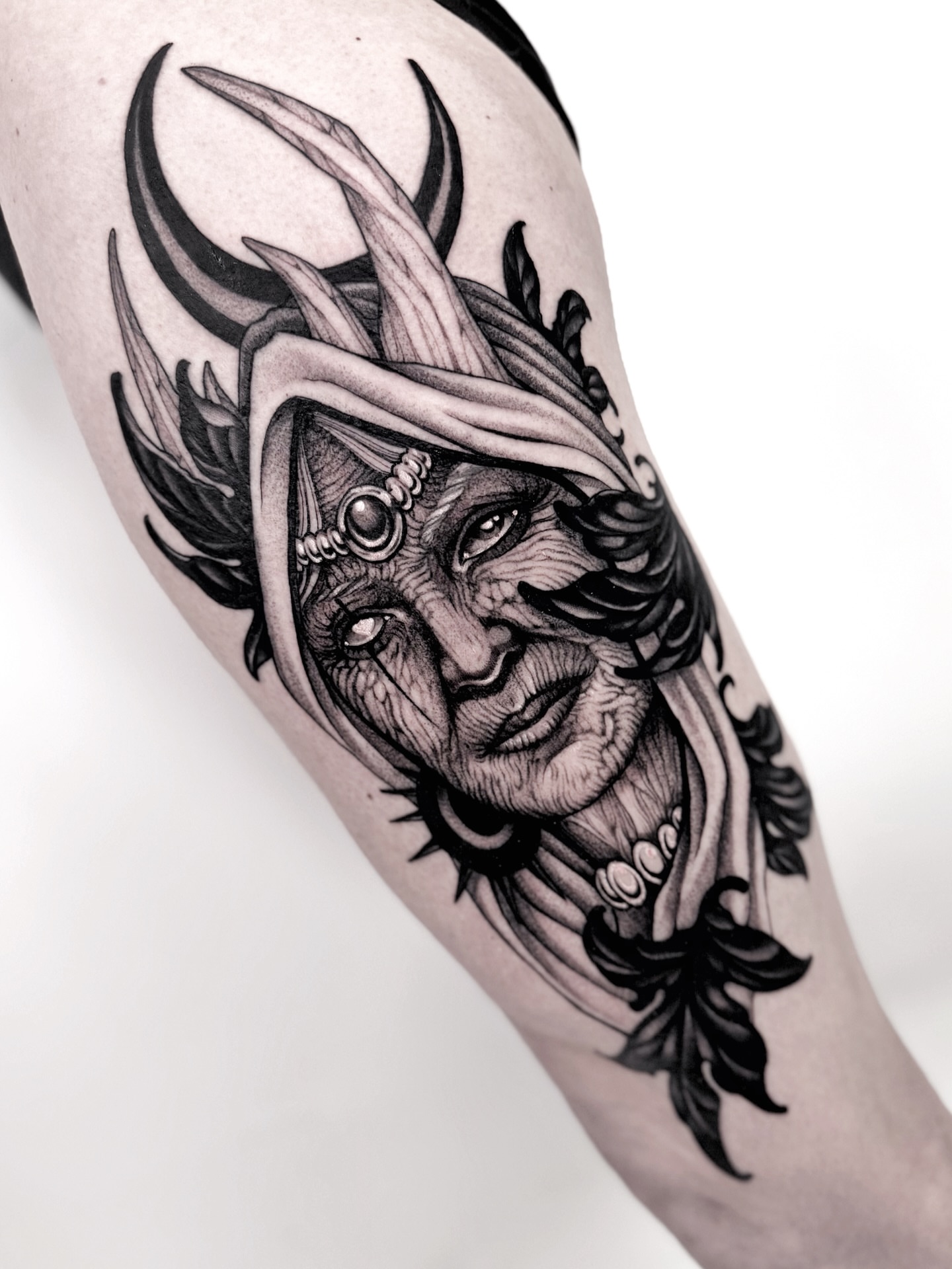 Tattoo by @ninjakixxtattoo — black_and_grey, realism