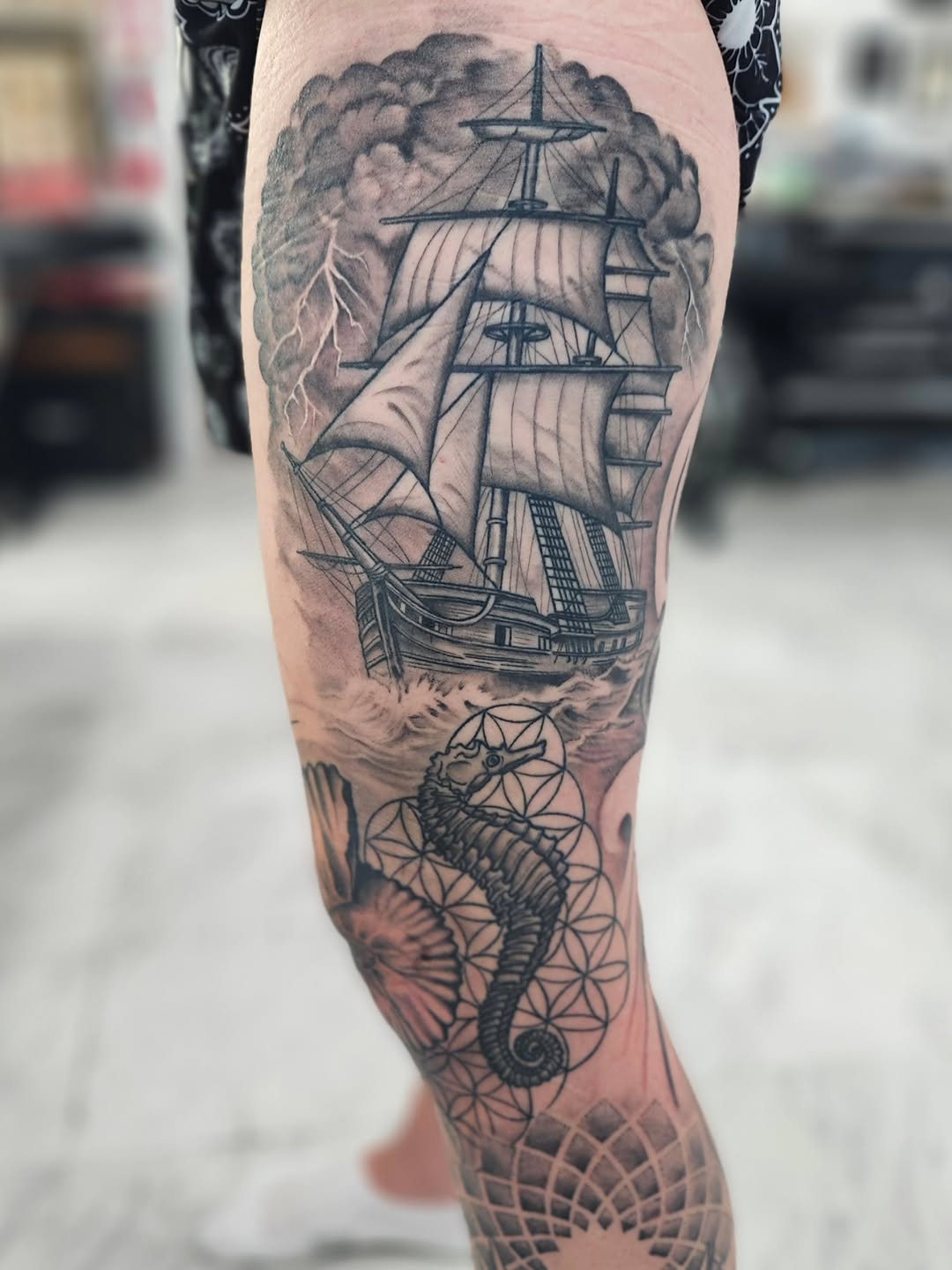 Tattoo by @htx_herc — realism, black_and_grey
