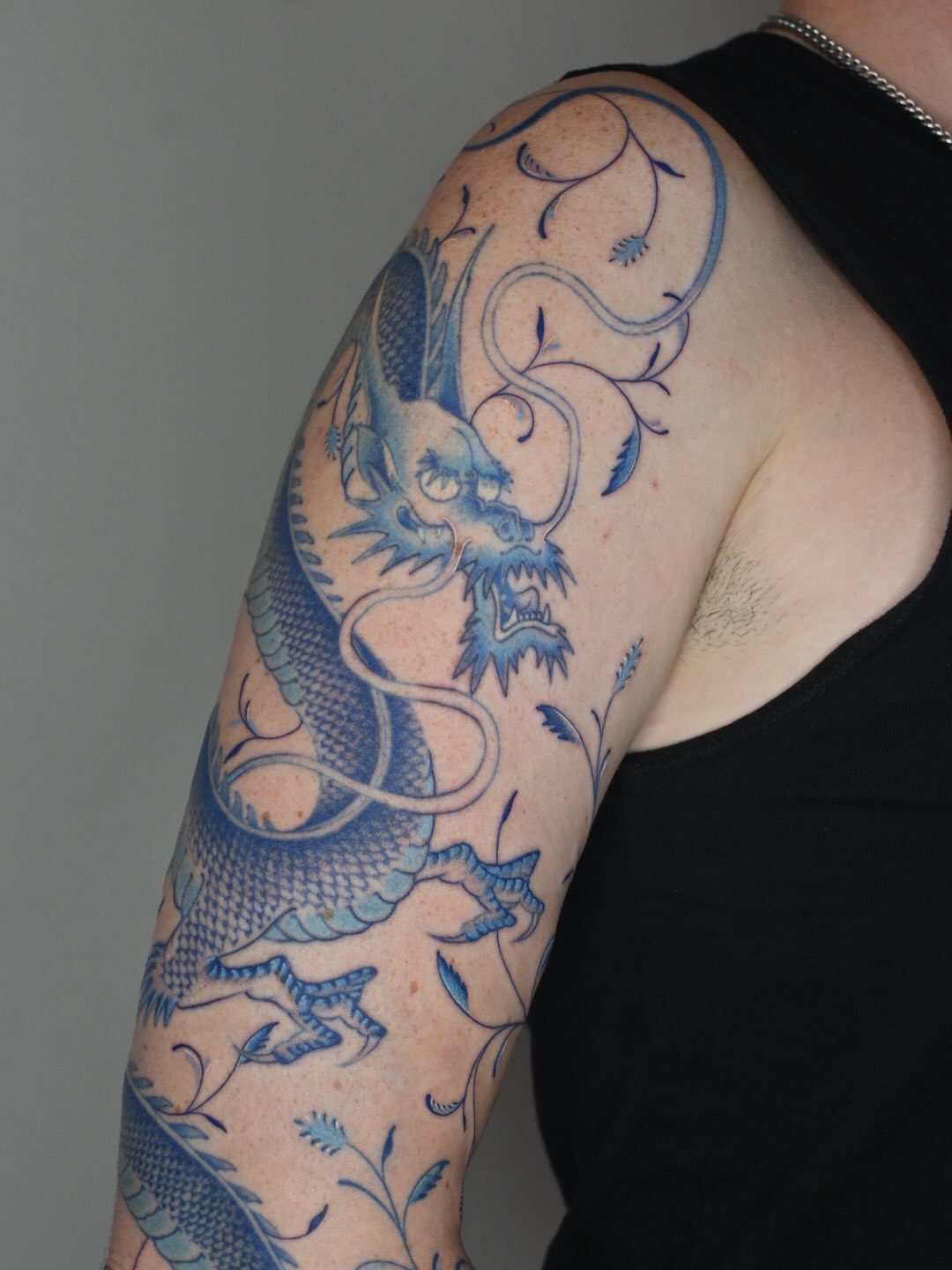 Dragon japanese irezumi tattoo on the upper arm by Simba Nguyen