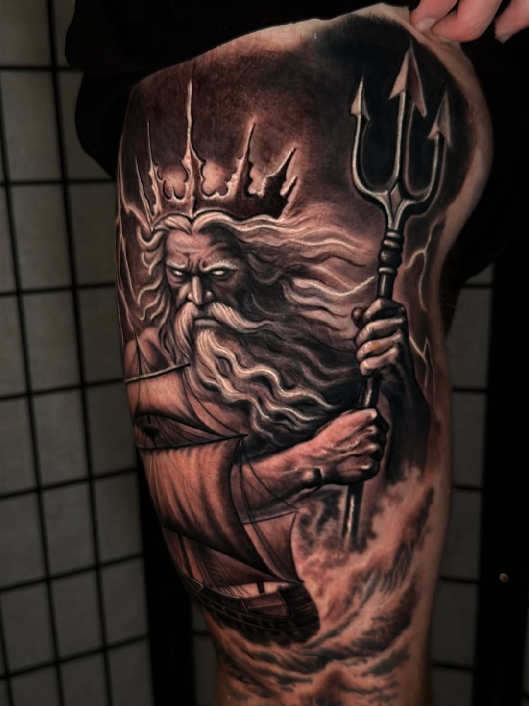 Tattoo by @jonmesatattoos โ realism, black_and_grey