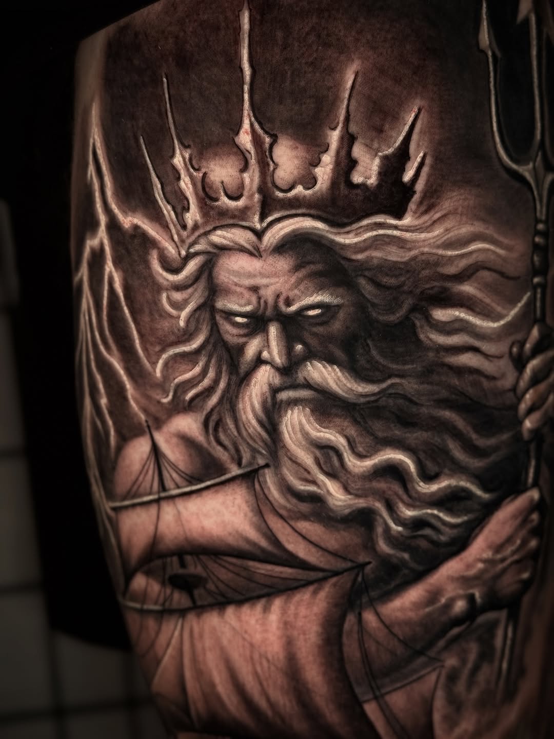 Tattoo by @jonmesatattoos โ realism, black_and_grey