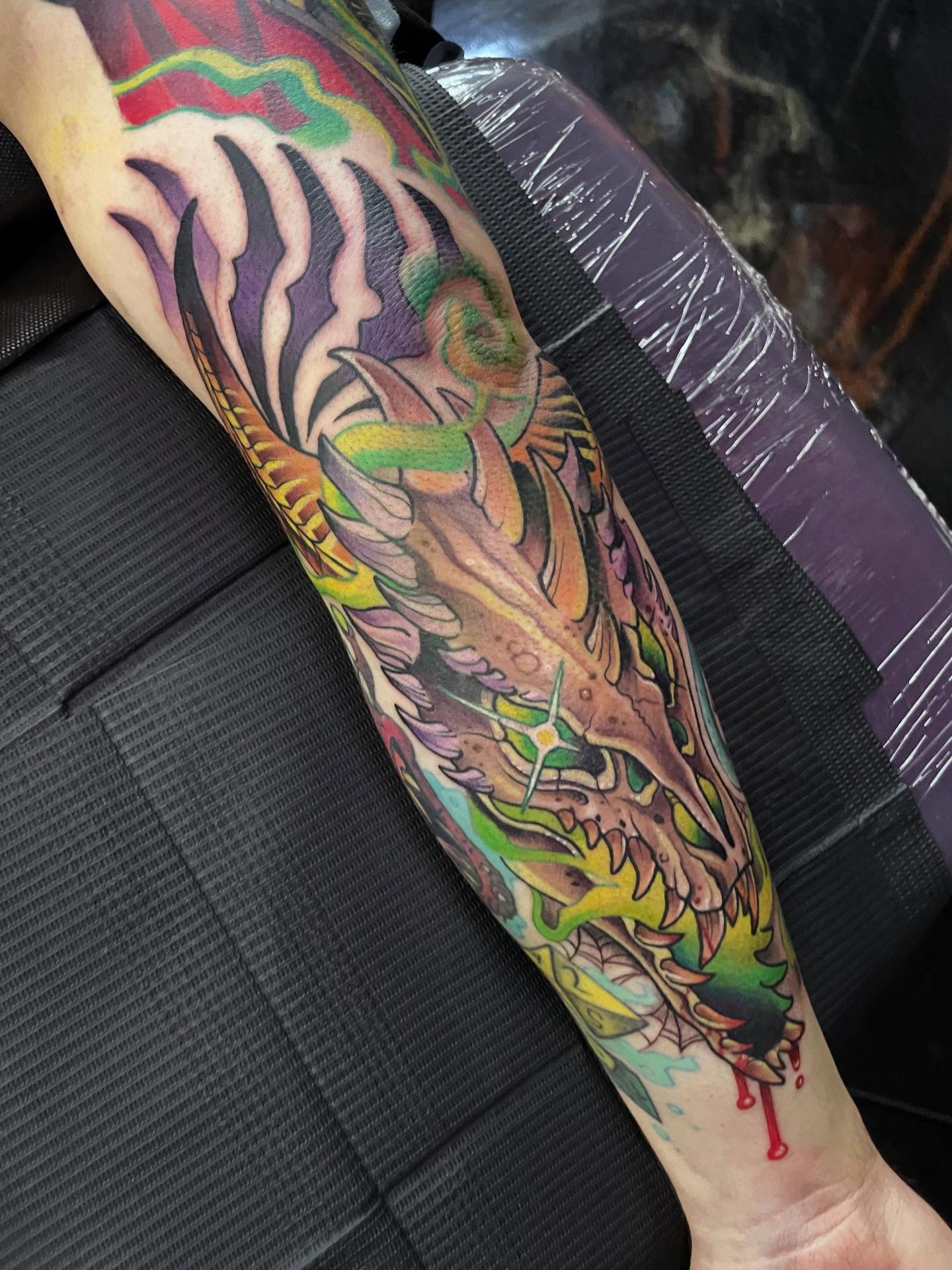 Dragon American traditional tattoo on the forearm by ππΈππππ π΅ππππππ