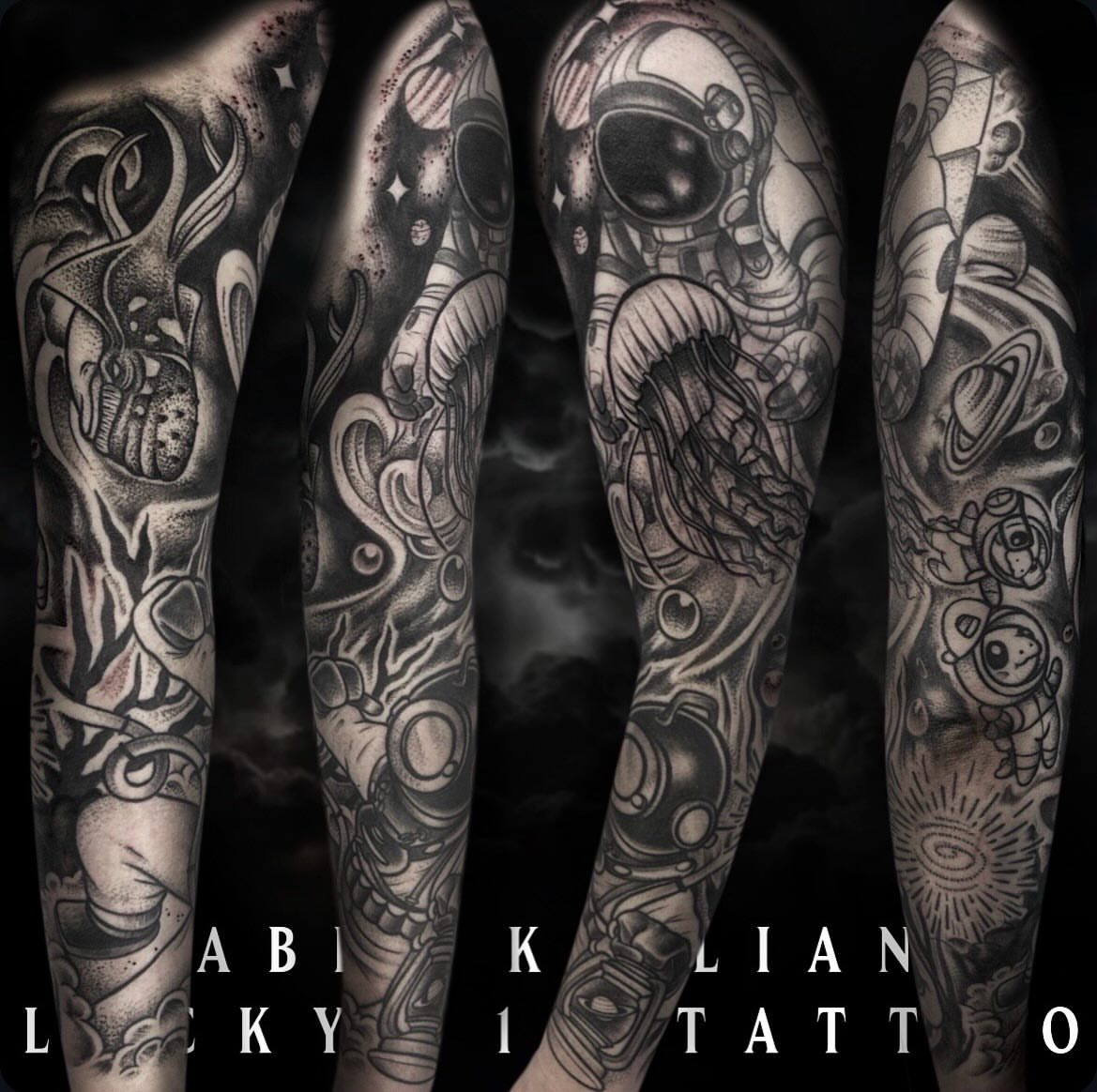 Tattoo by @tattooabel — black_and_grey, dotwork