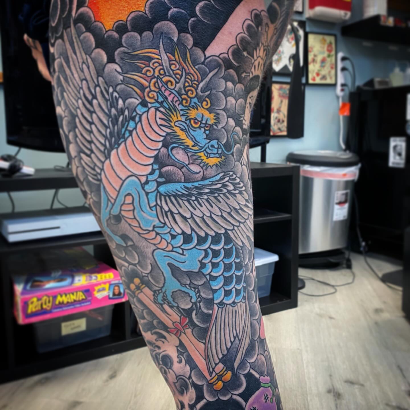 Dragon japanese irezumi tattoo on the forearm by Kyle Mitchell, Cincinnati