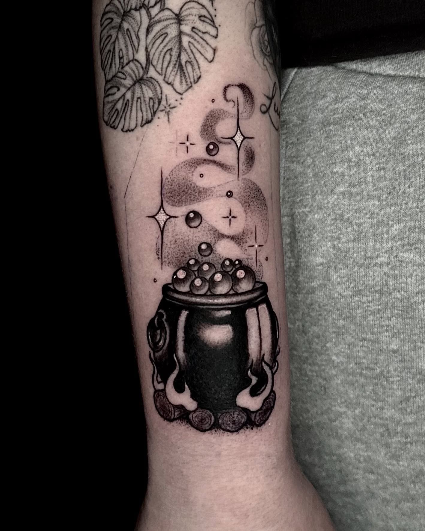 Tattoo by @elena.rivera.tattoos — dotwork, black_and_grey