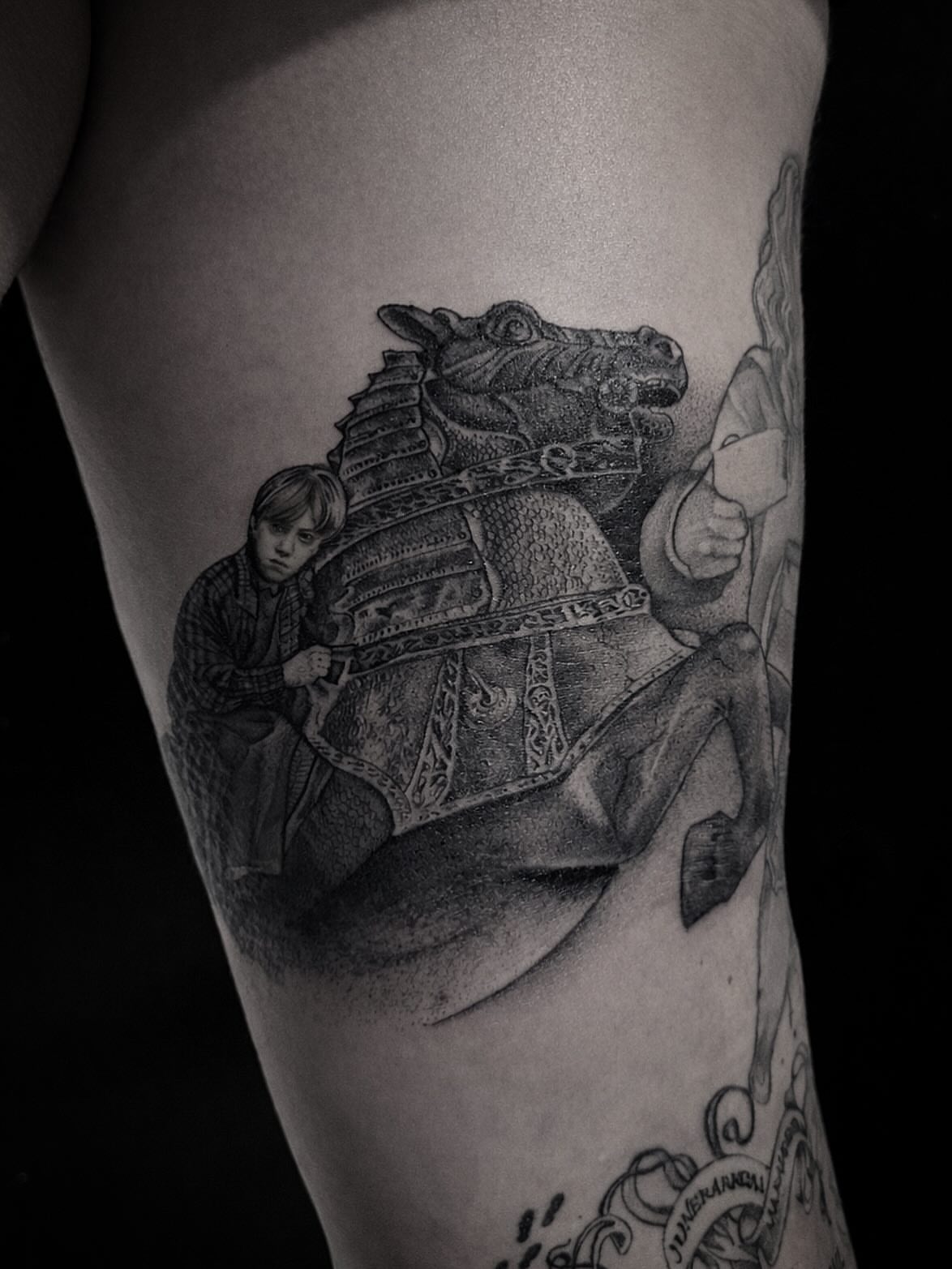 Tattoo by @bethanxvii — black_and_grey, realism