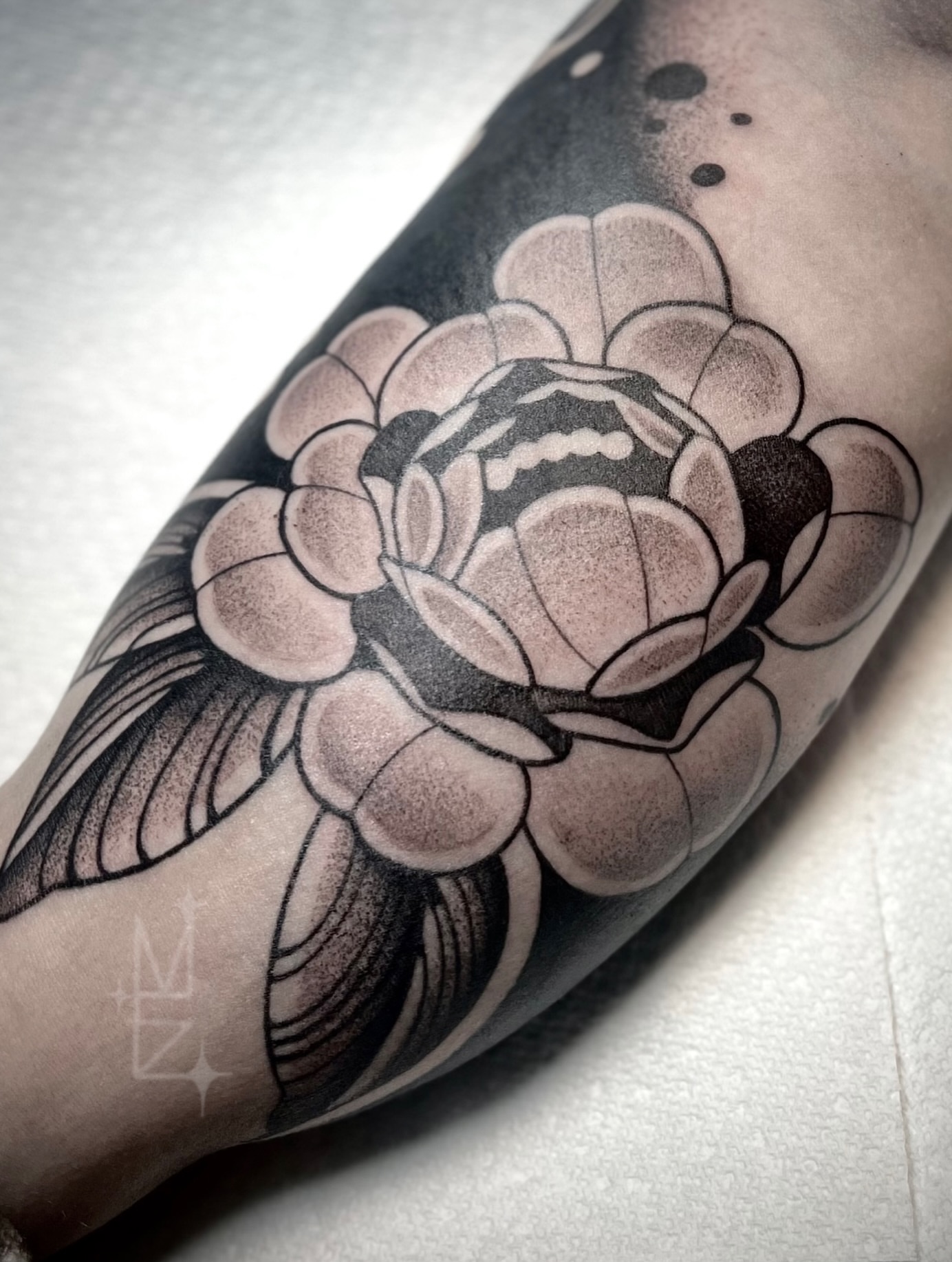 Tattoo by @maya_zink — dotwork