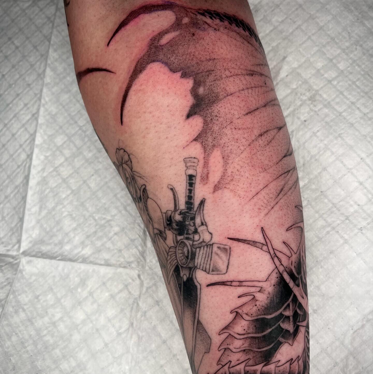 Tattoo by @revoltingworship β dotwork, black_and_grey