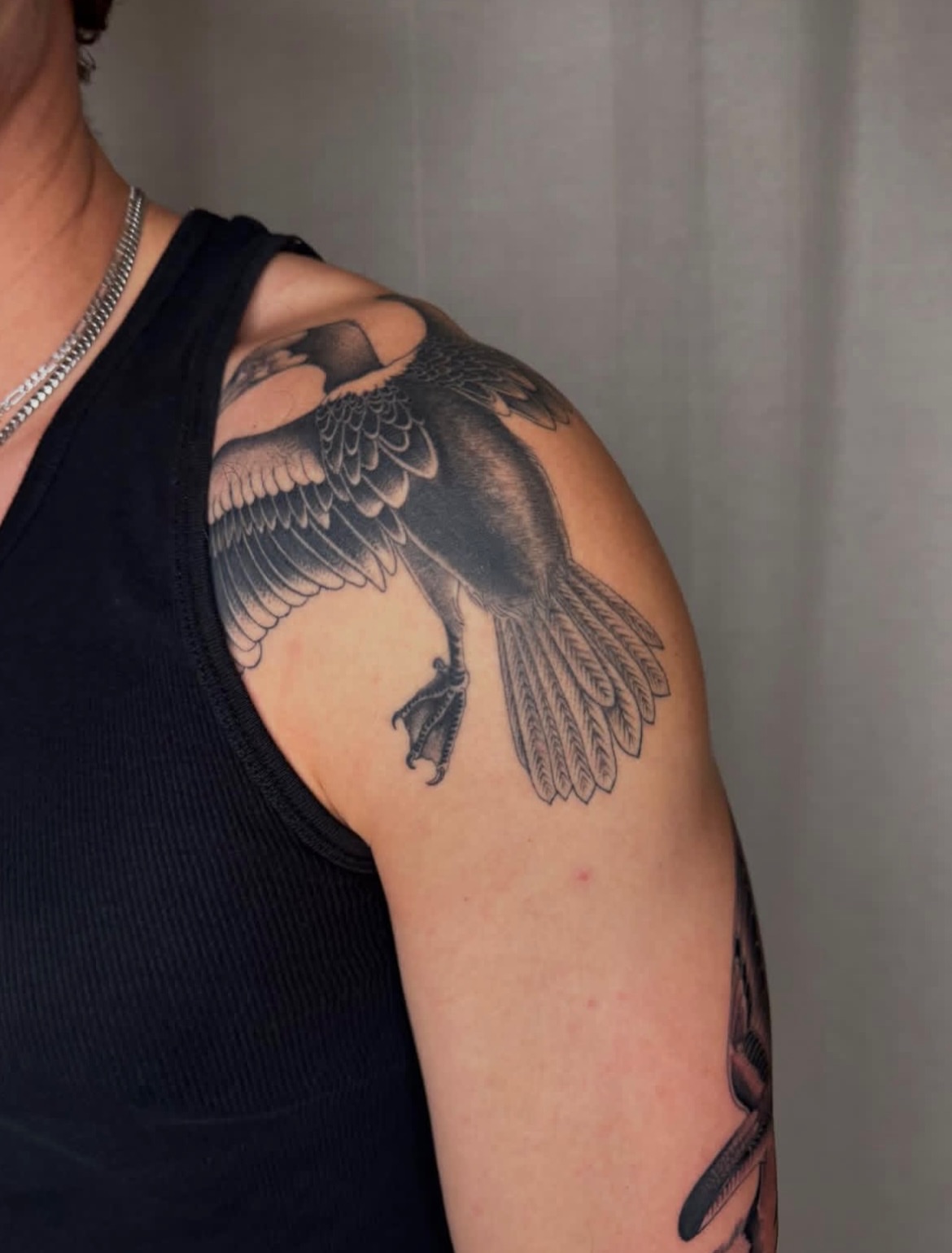 Tattoo by @mothmilk — black_and_grey