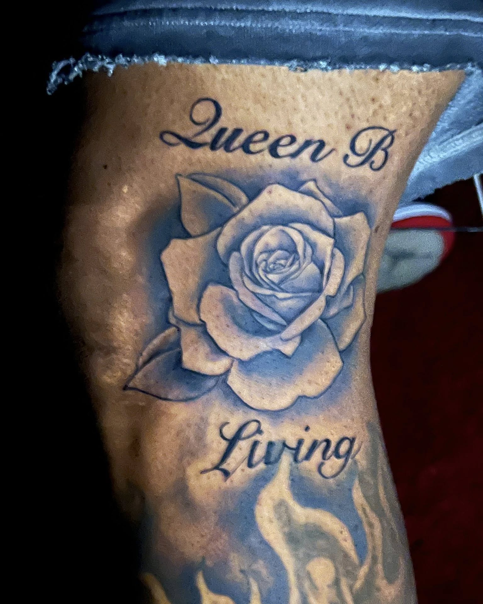 Rose black and grey tattoo on the forearm by Ferlandis Fitch, Long Beach, California