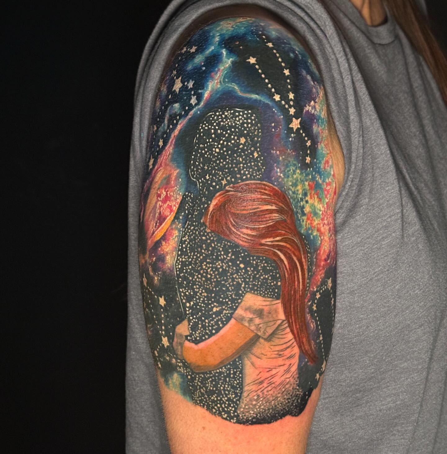 Tattoo by @dragonflytattoostudio — dotwork, realism