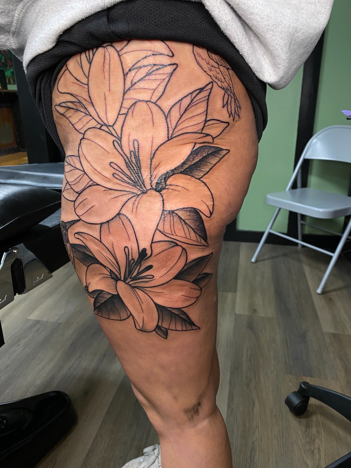 Tattoo by @camenglandtattoos — black_and_grey