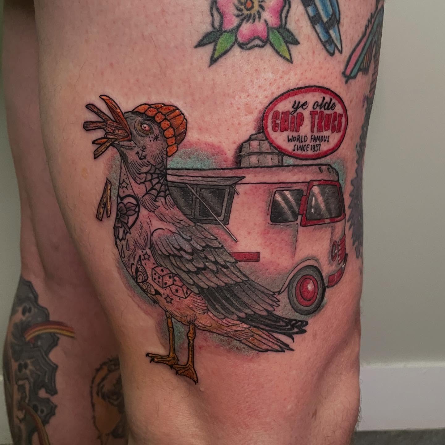 Tattoo by @karenm_tattoos — american_traditional, dotwork