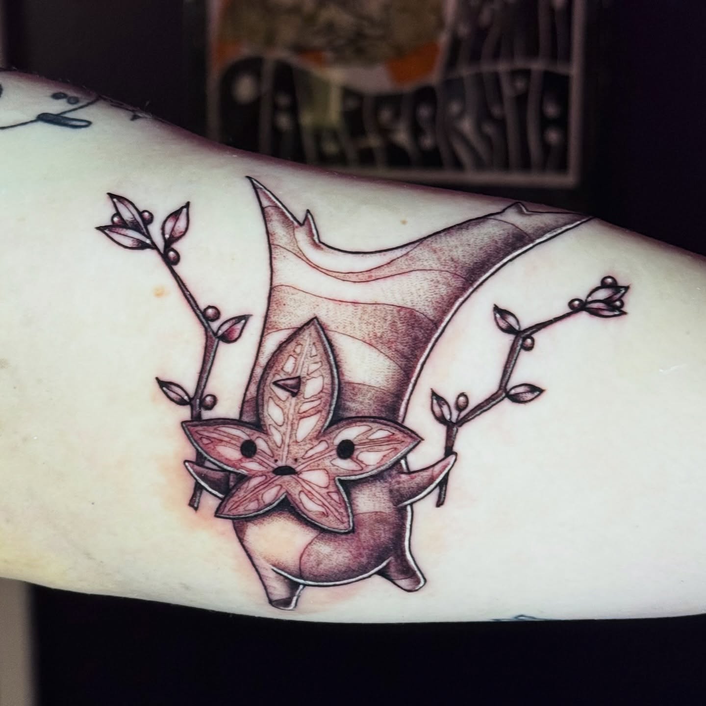 Tattoo by @inkyfruits — dotwork