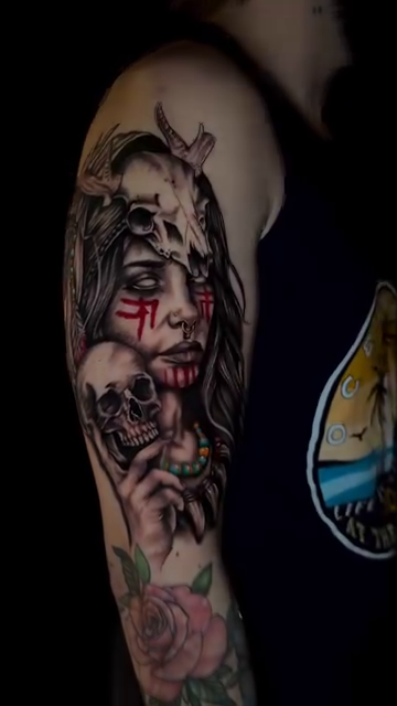 Woman holding skulls realism tattoo by Ciera (Ribbit) ๐ธ