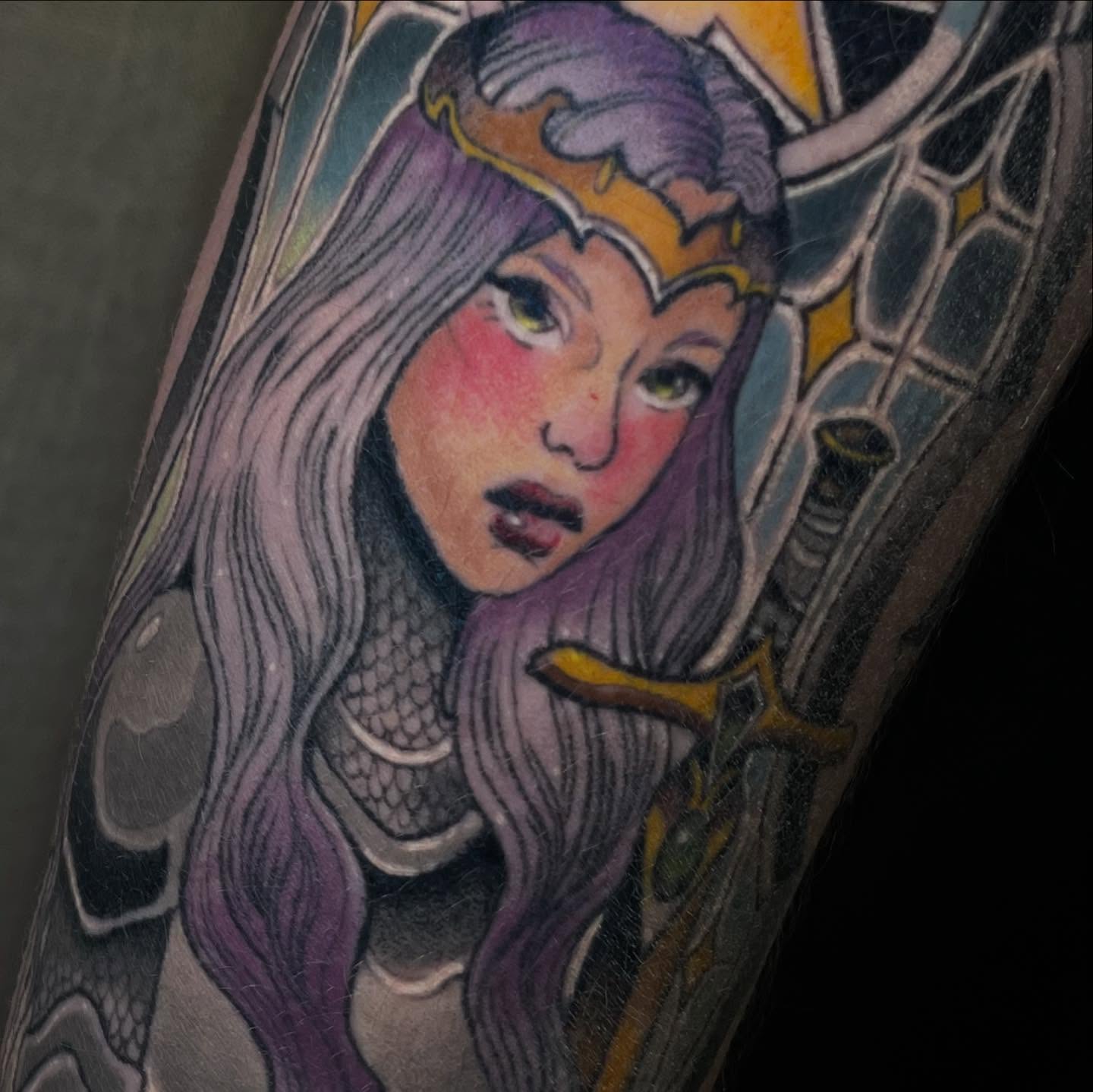 Tattoo by @reaganmauldintattoos — illustrative, anime