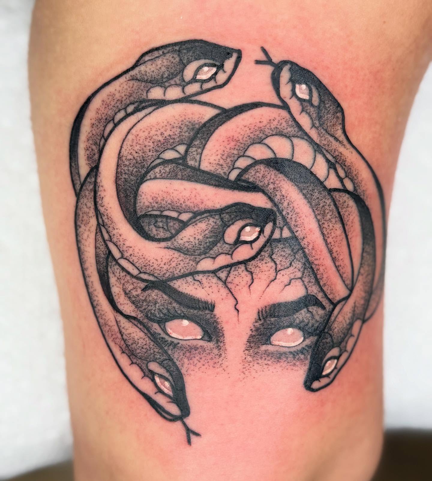 Tattoo by @glitterally.sarah — dotwork, realism