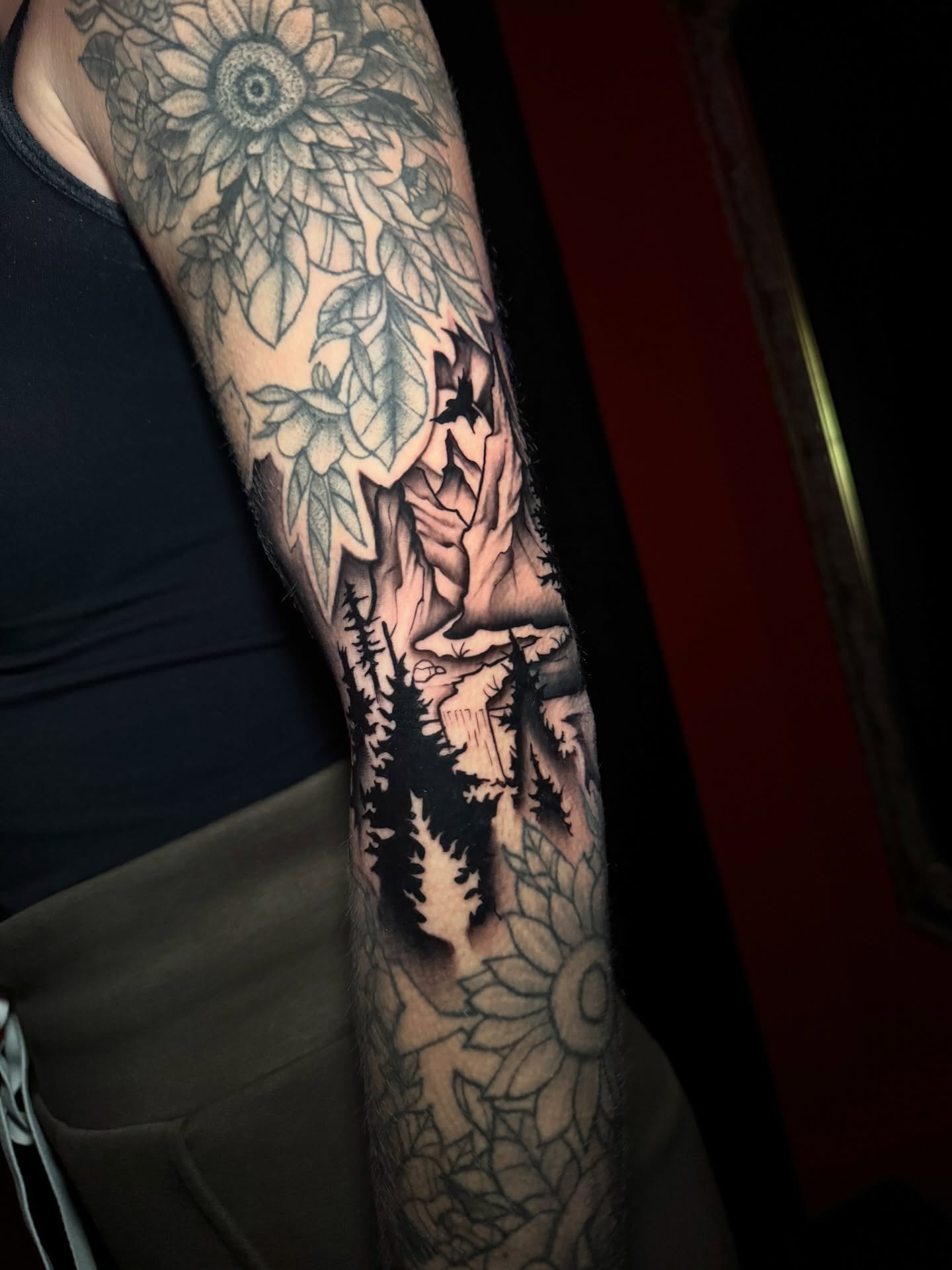 Landscape realism tattoo on the forearm by Ryland - Tattoo Artist