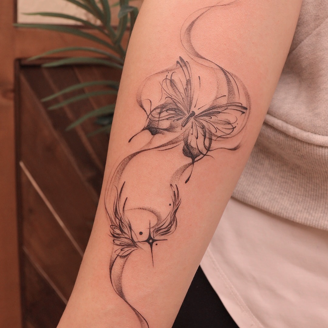 Tattoo by @irislamht — dotwork, black_and_grey