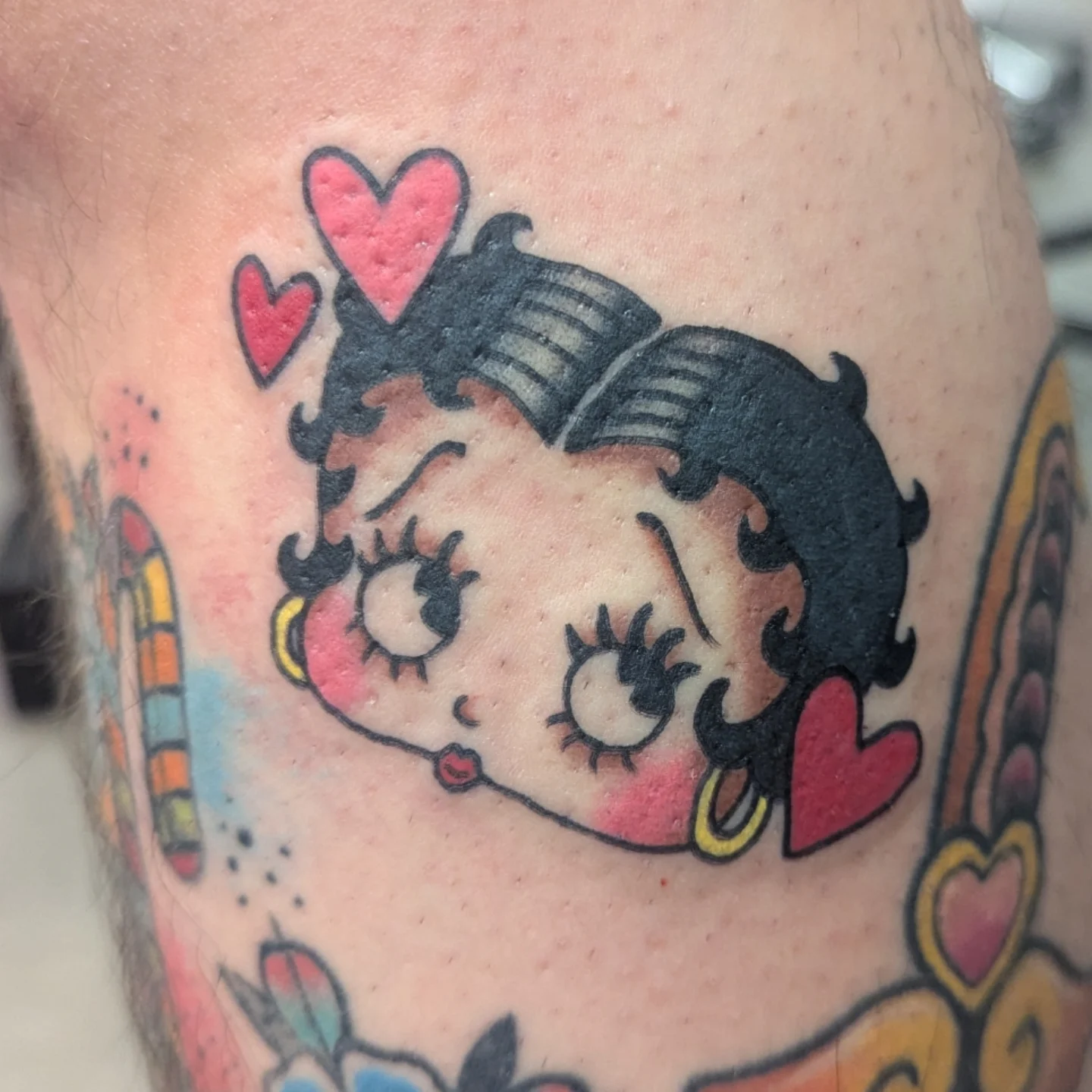 Betty Boop American traditional tattoo on the forearm by ♡ Cora ♡