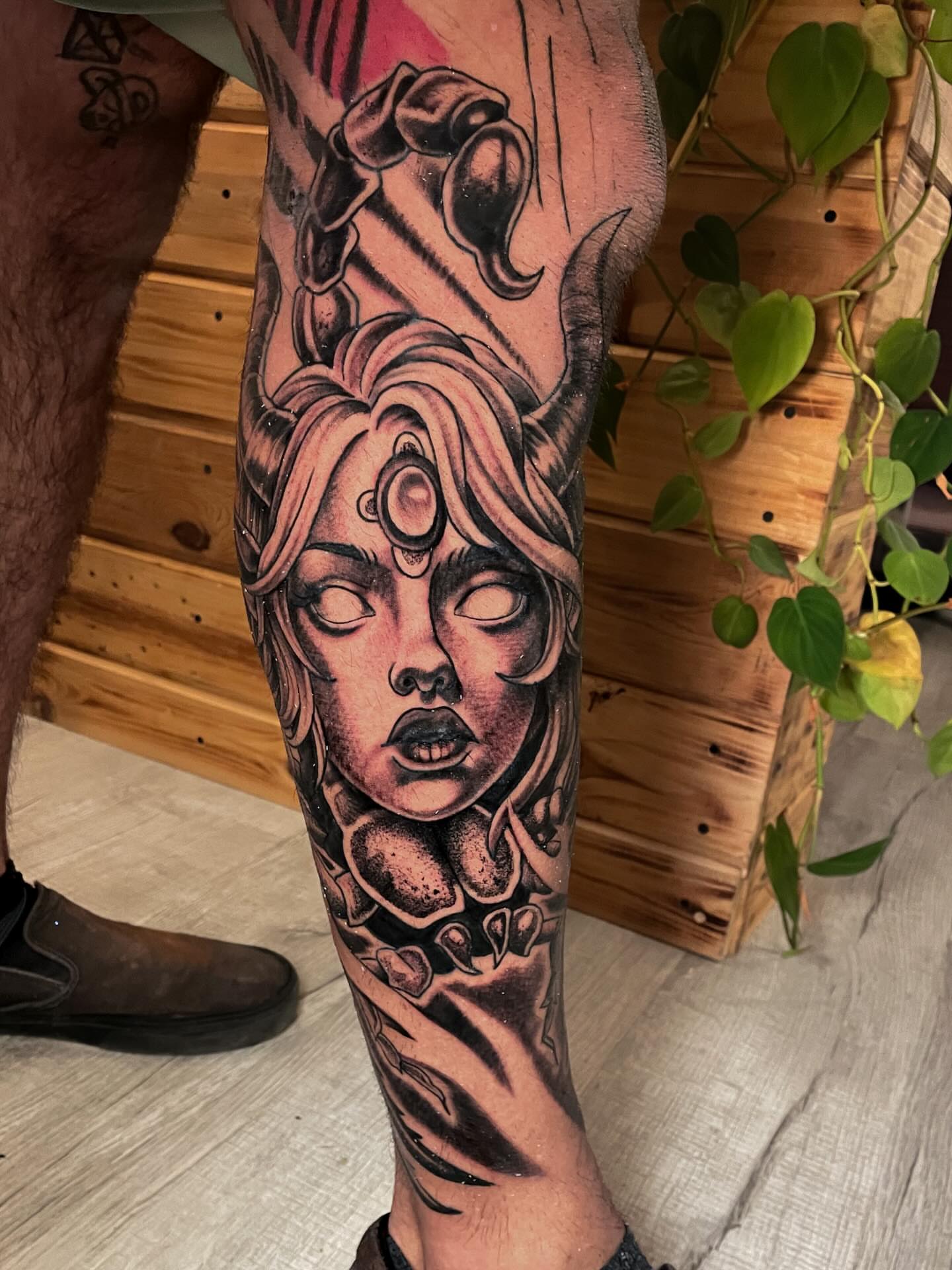 Tattoo by @devzdude — realism, dotwork