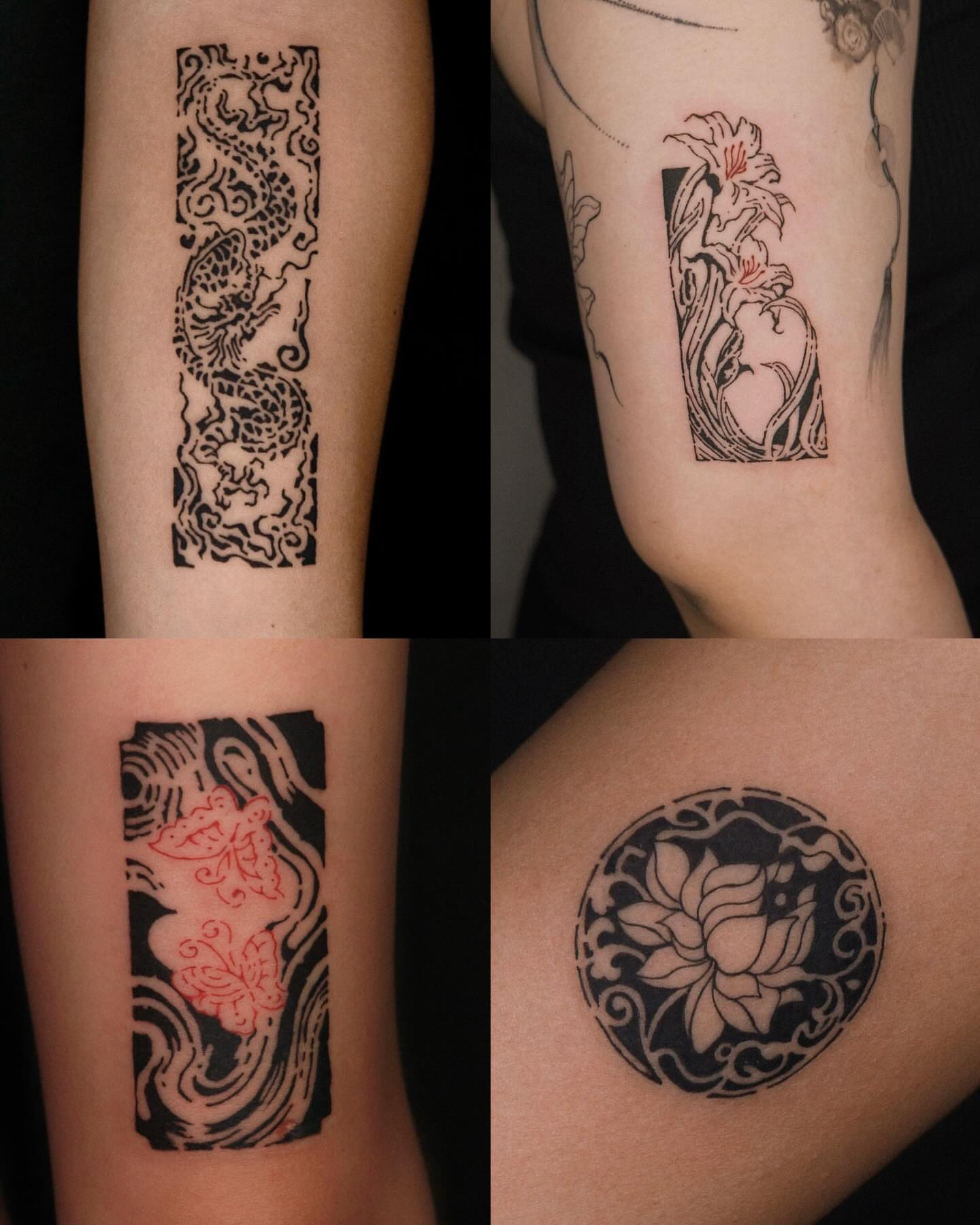 Lotus flower black and grey tattoo on the upper arm by ❖ Tomi ❖