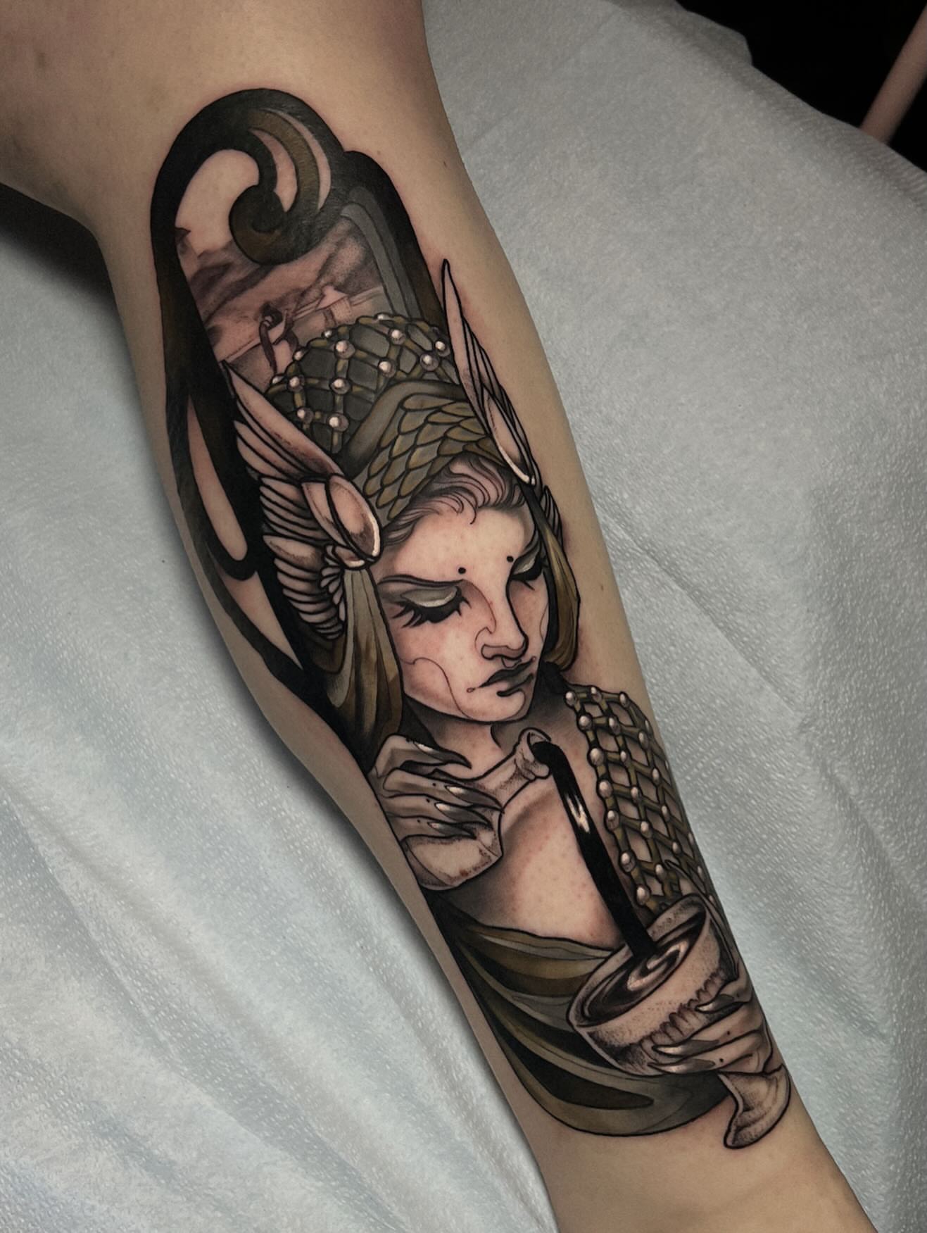 Tattoo by @scallywaggins — neo_traditional, realism