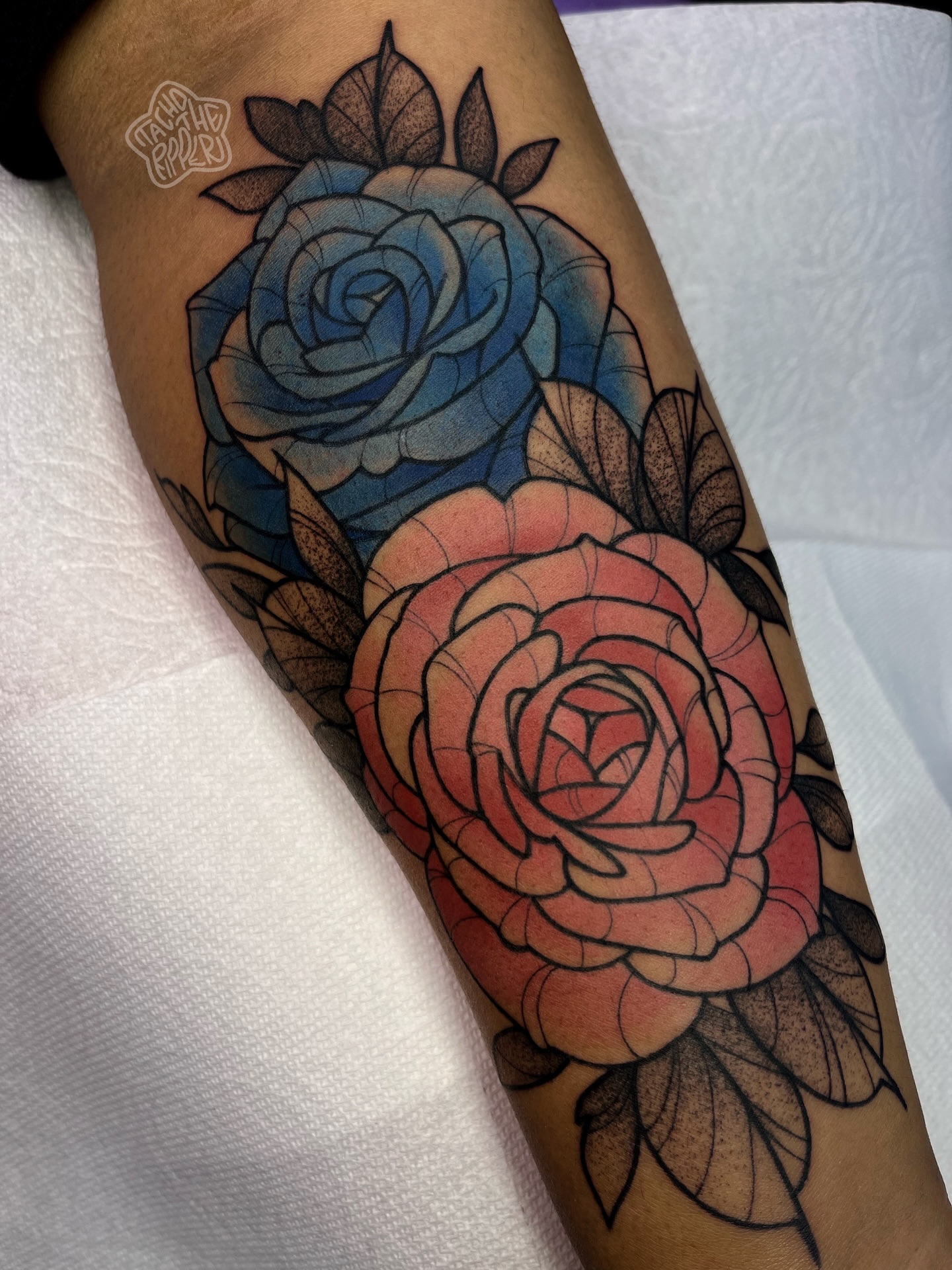 Tattoo by @tachotheripper — dotwork, realism