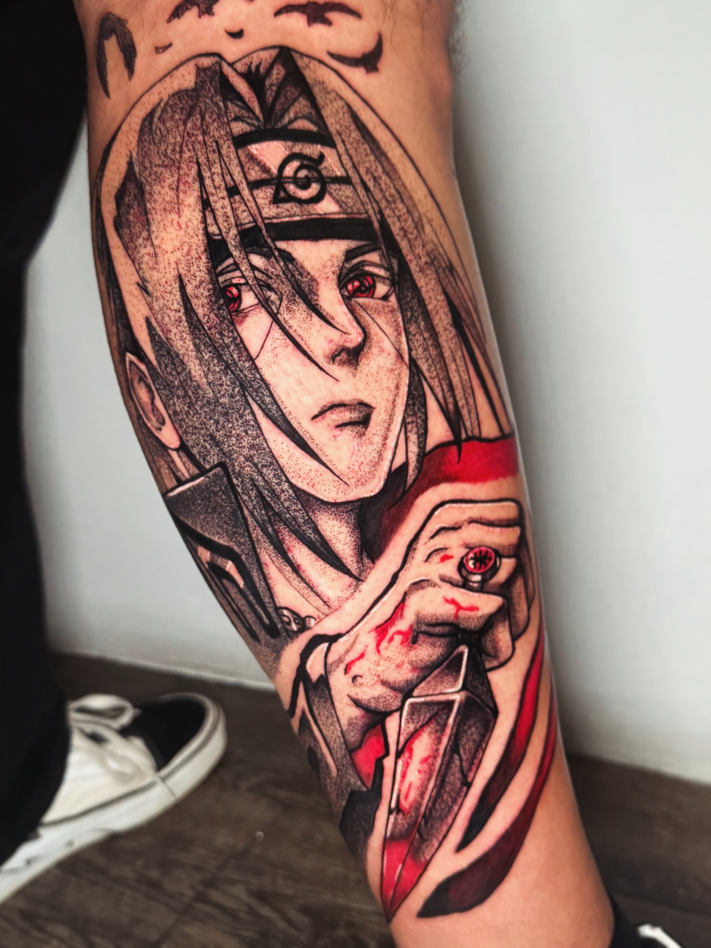 Tattoo by @shushe_tattoo โ anime, dotwork