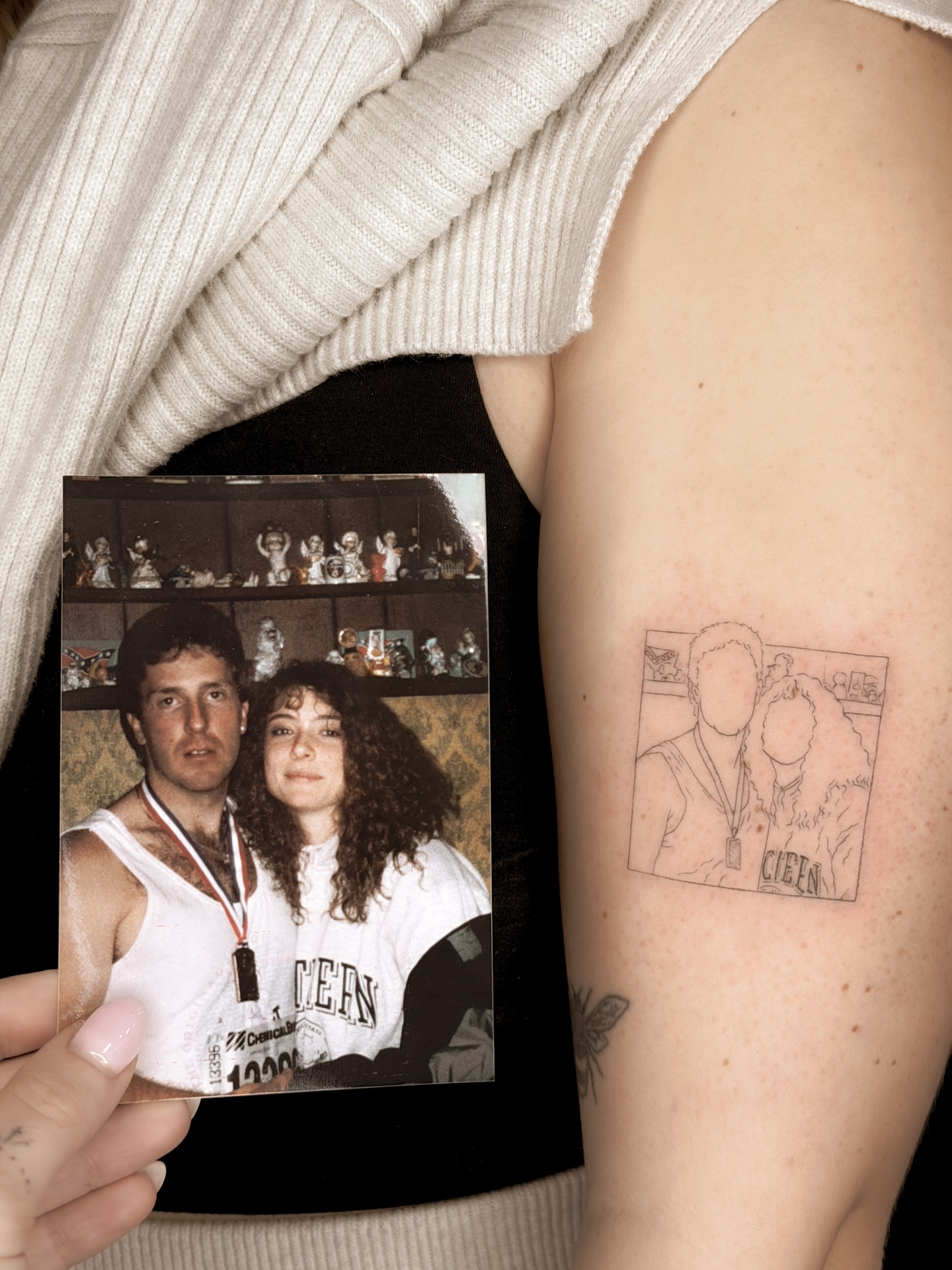 Portrait black and grey tattoo on the shoulder by Yuli Noama