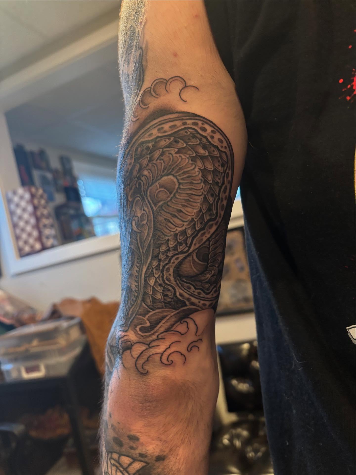 Tattoo by @kevinberubetattooer — black_and_grey