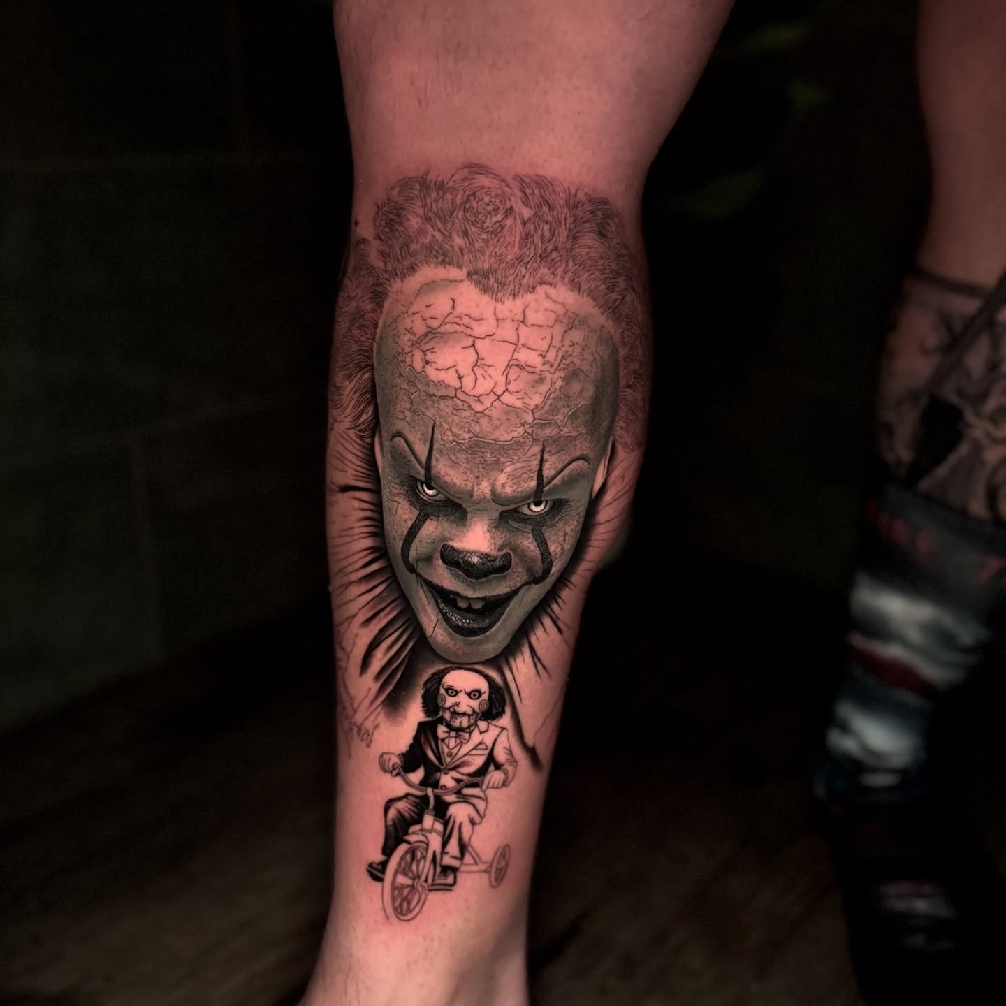 Pennywise the clown realism tattoo on the forearm by Tay 🥀