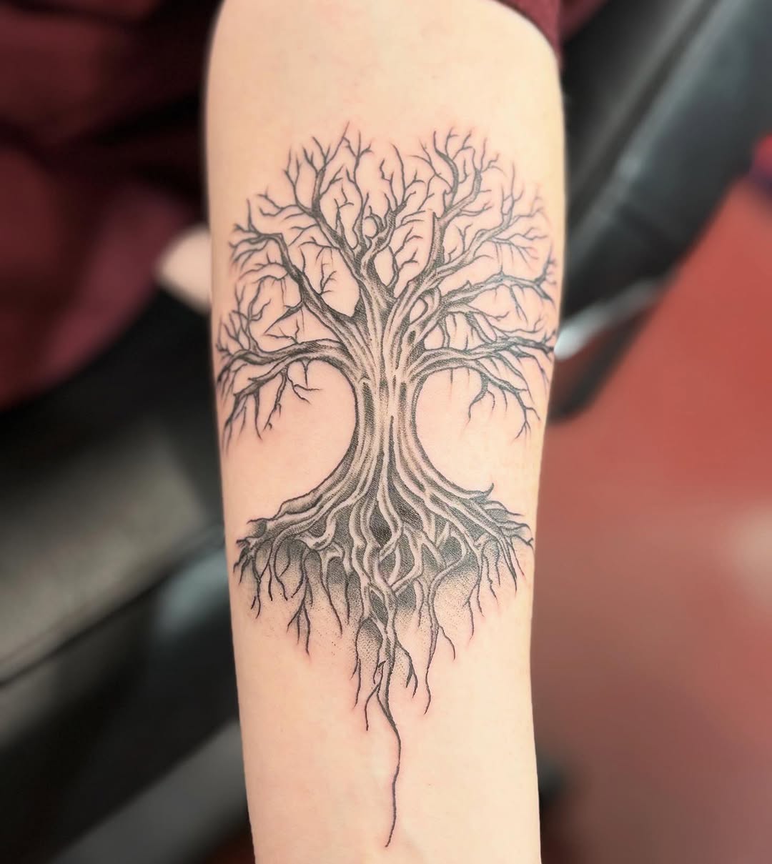 Tattoo by @idlehandsnola — black_and_grey, dotwork