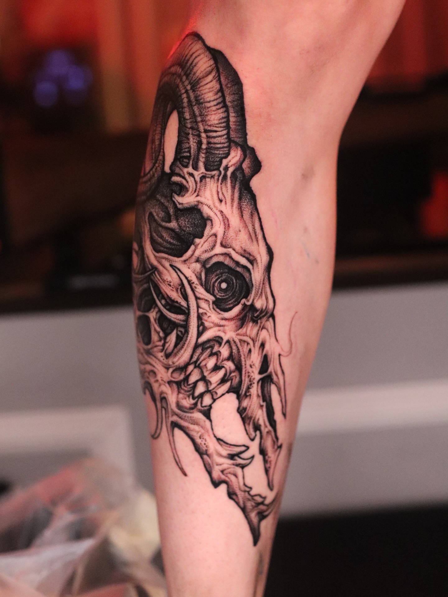 Tattoo by @tattooist_twoface — dotwork, dark_realism