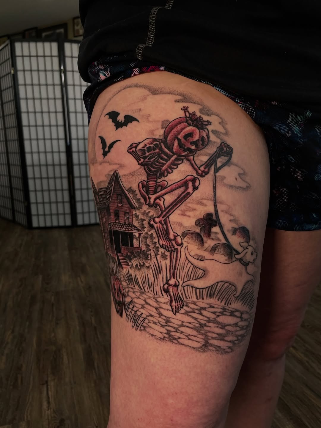 Tattoo by @calebbakertattoo — illustrative, black_and_grey