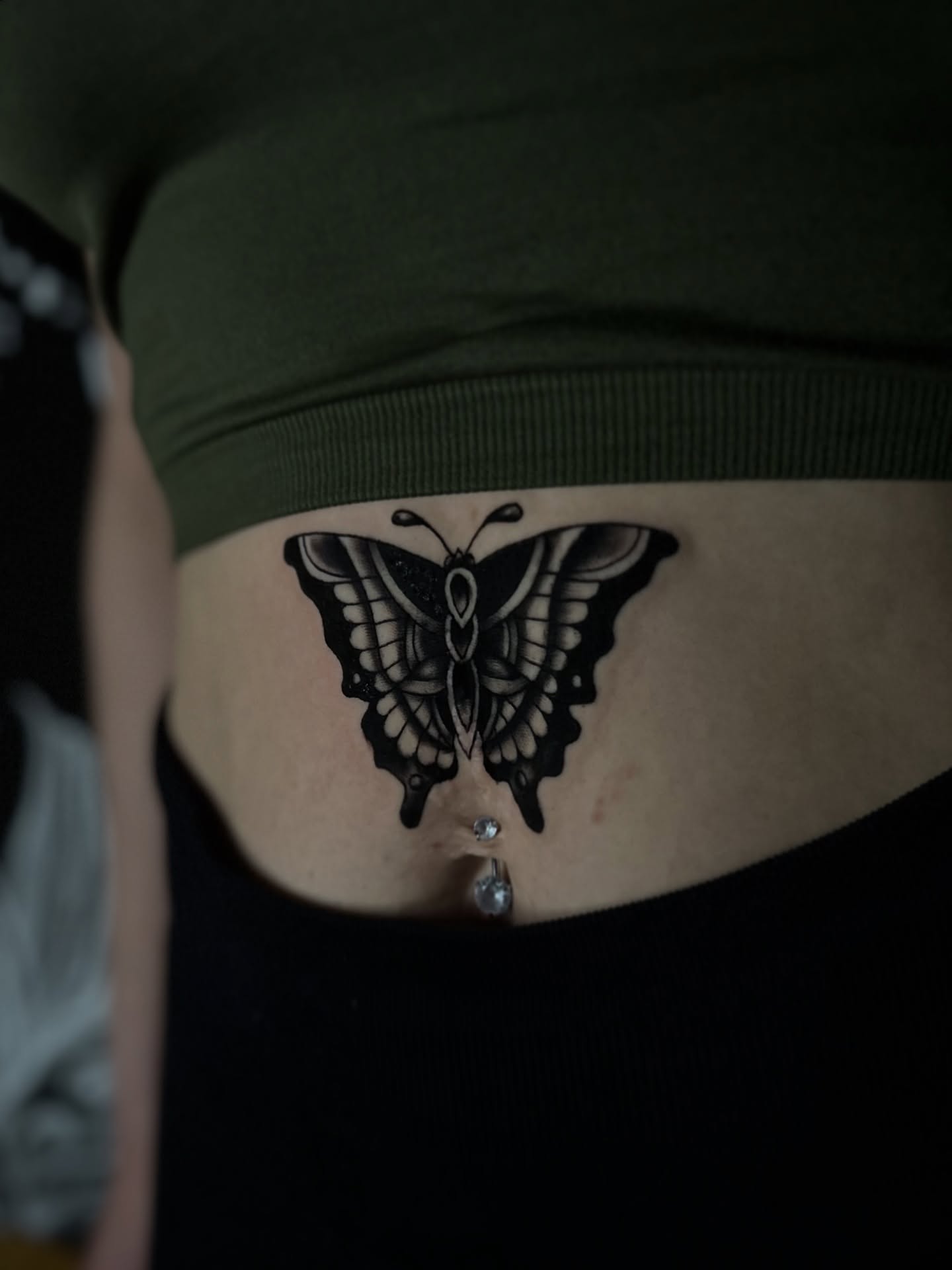 Butterfly black and grey tattoo by Messias Tattoo Artist