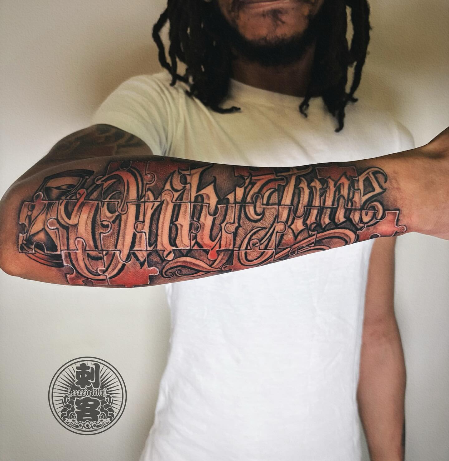 Script lettering lettering script tattoo on the forearm by Duo