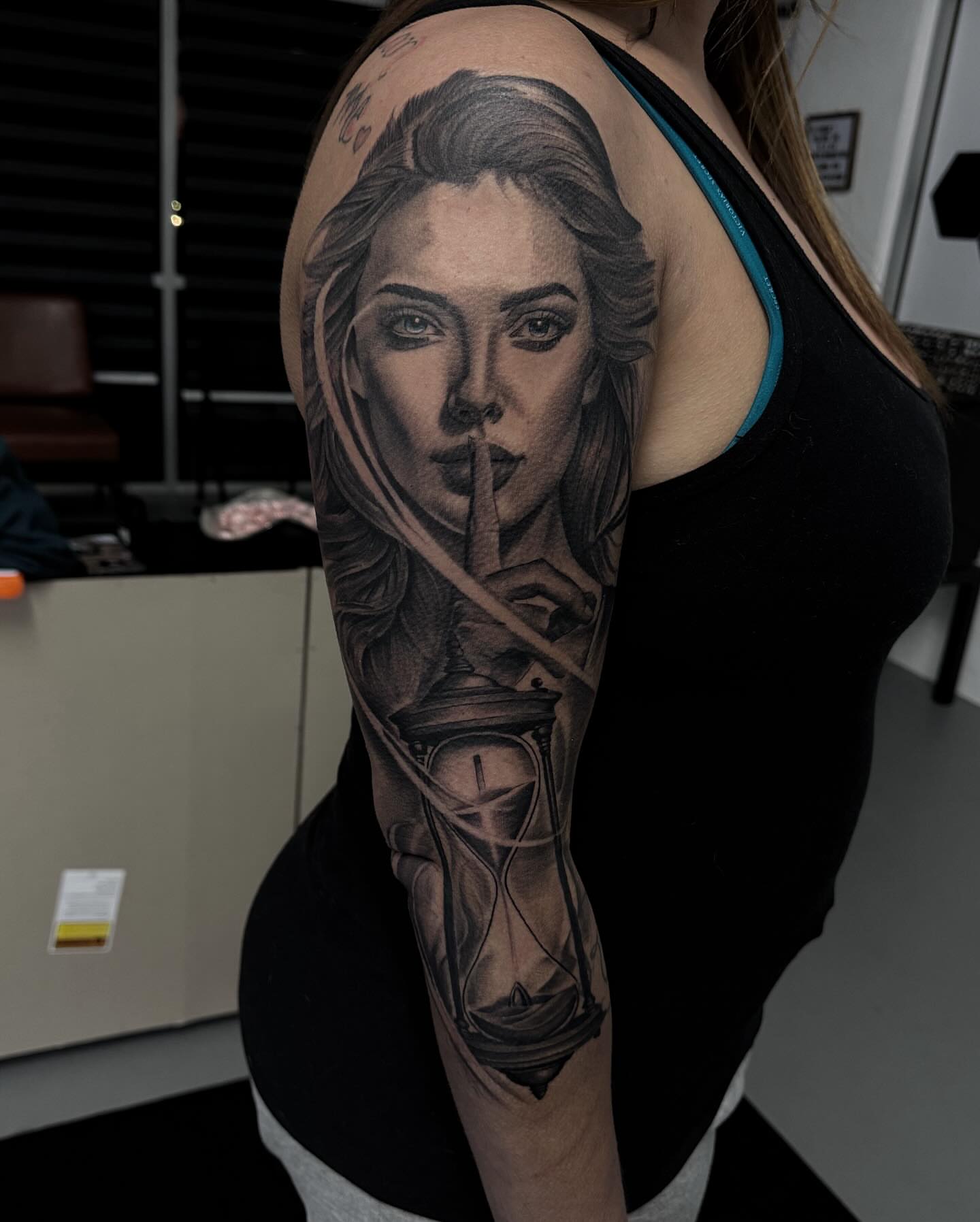 Tattoo by @grineylagantattoo — realism, black_and_grey