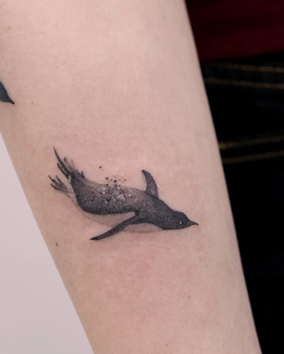 Bird dotwork tattoo on the forearm by Tattooist hea