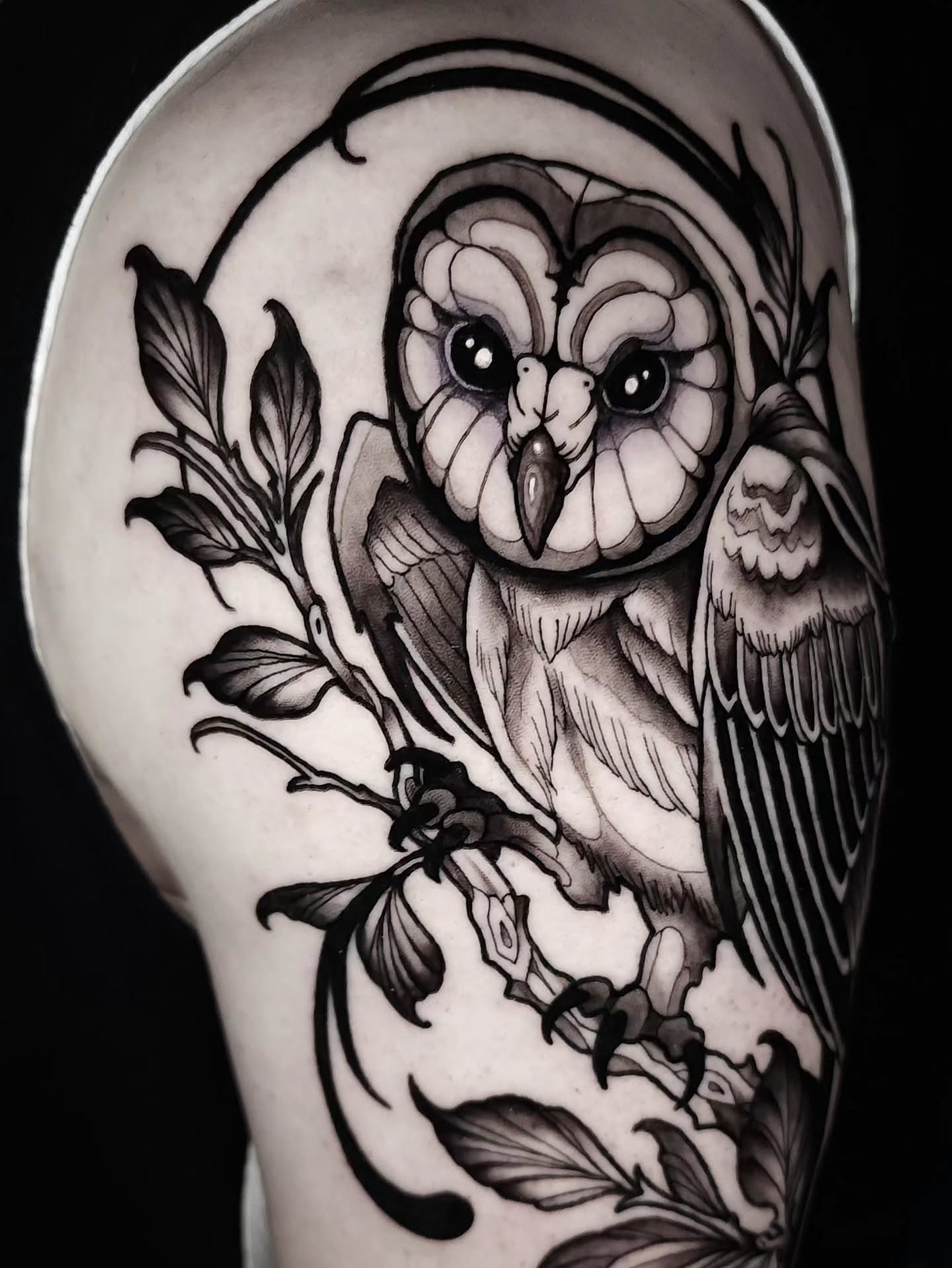 Owl realism tattoo on the forearm by Mario Romero