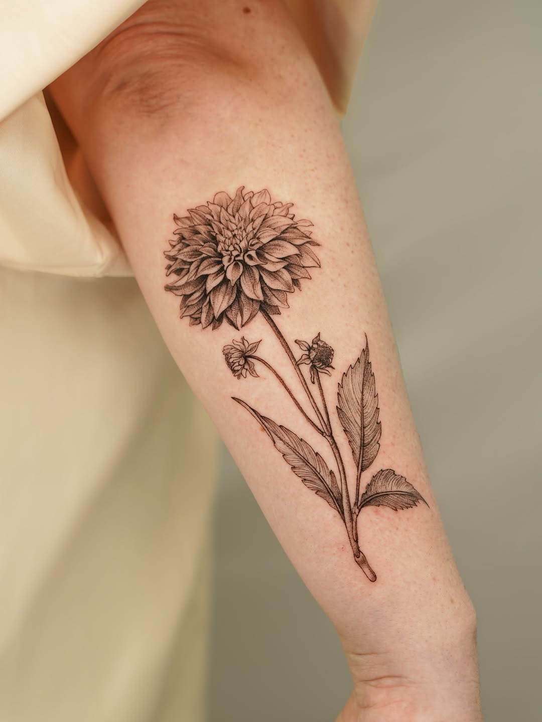 Tattoo by @tinnasole — fine_line, black_and_grey