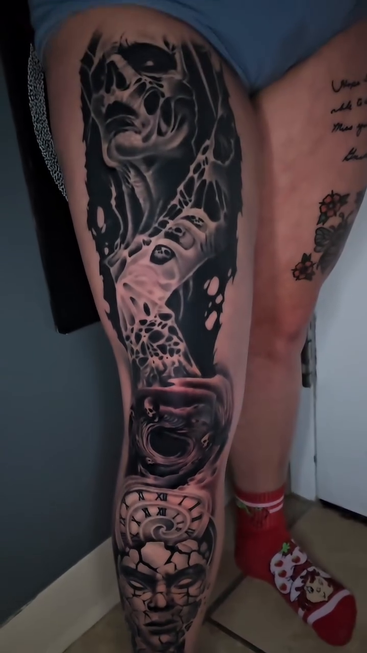 Tattoo by @ericbadantattoos โ dark_realism, black_and_grey