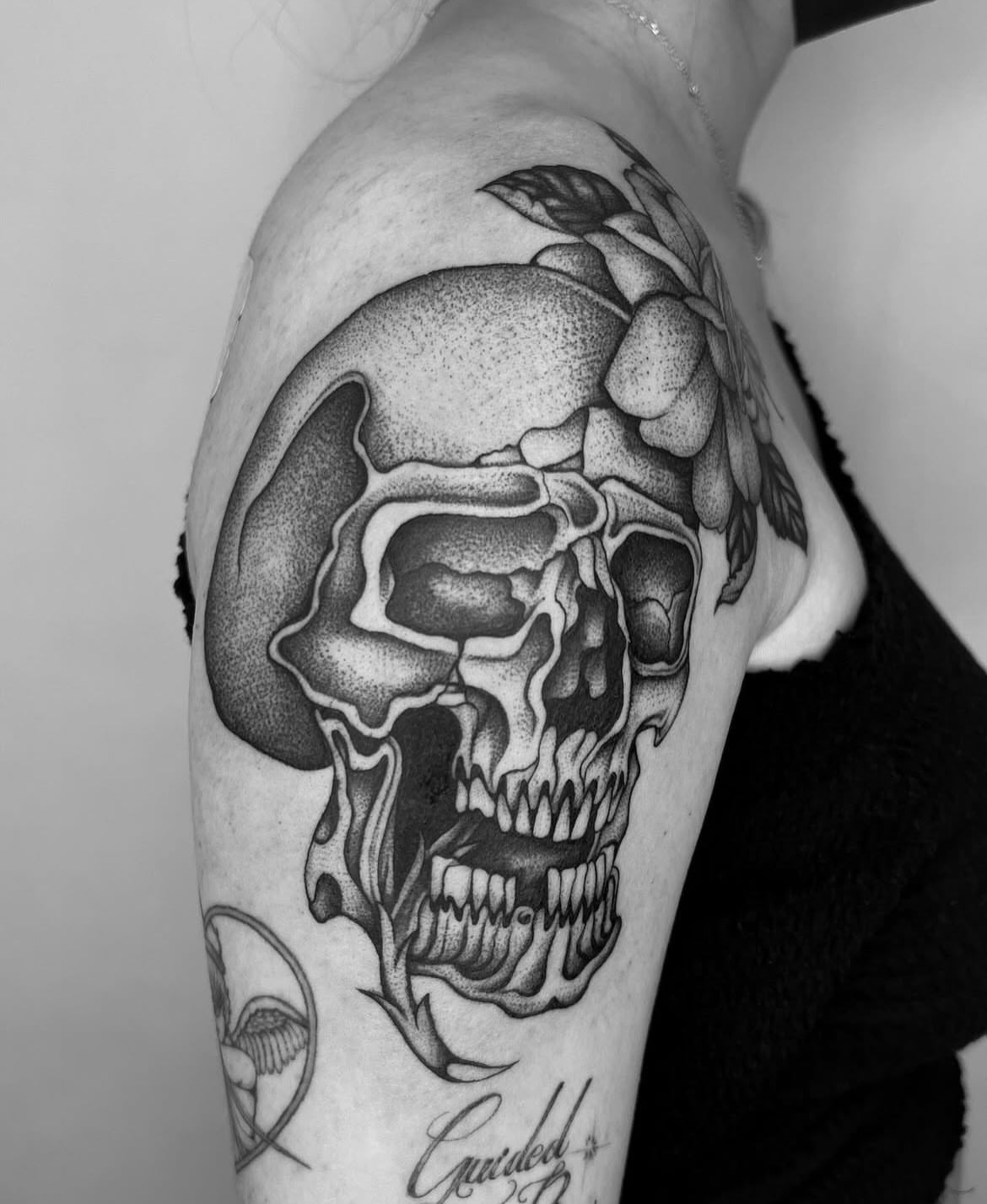 Tattoo by @derosario__ — dotwork, realism