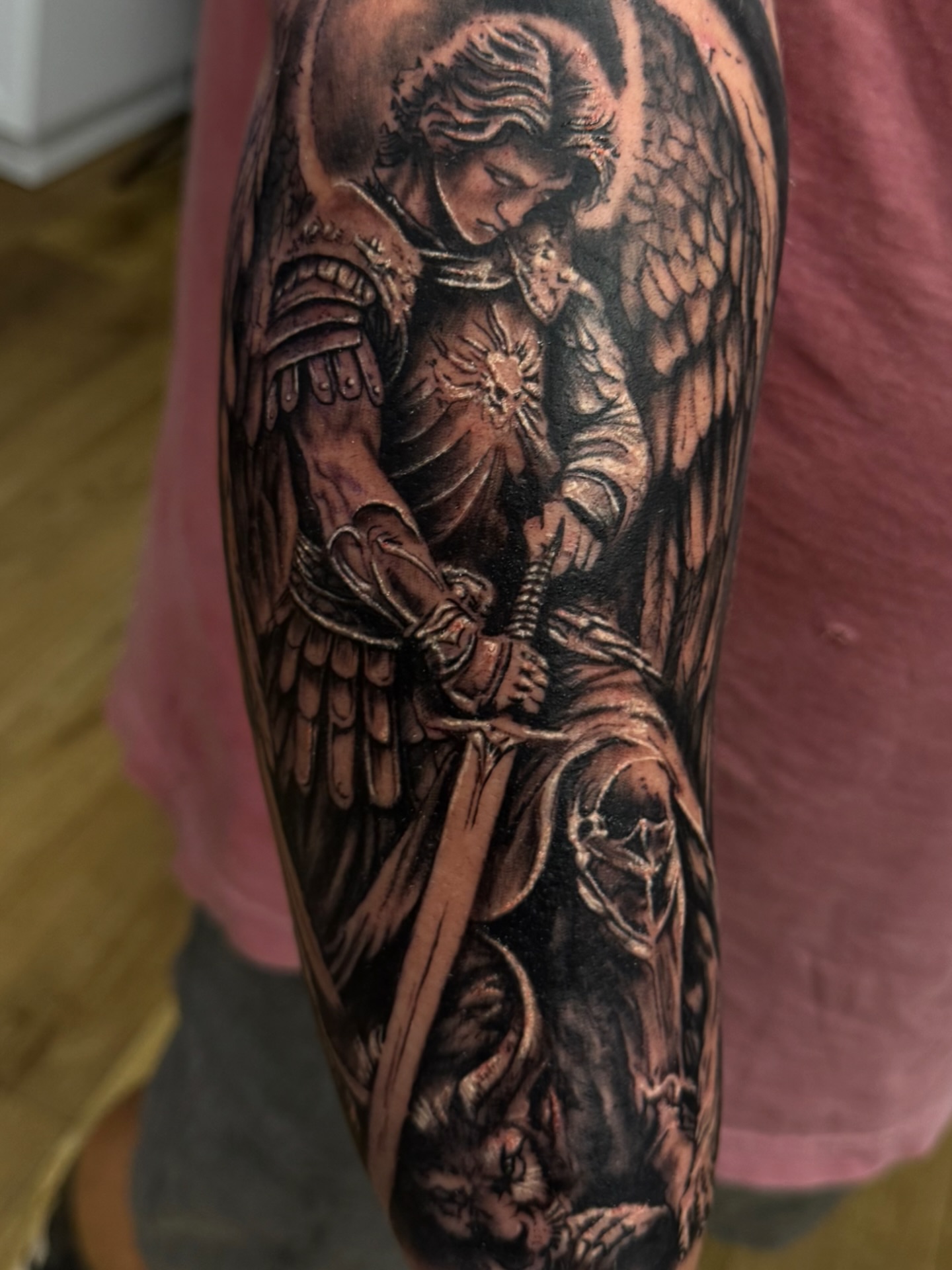 Tattoo by @jedlewis23 — black_and_grey, realism