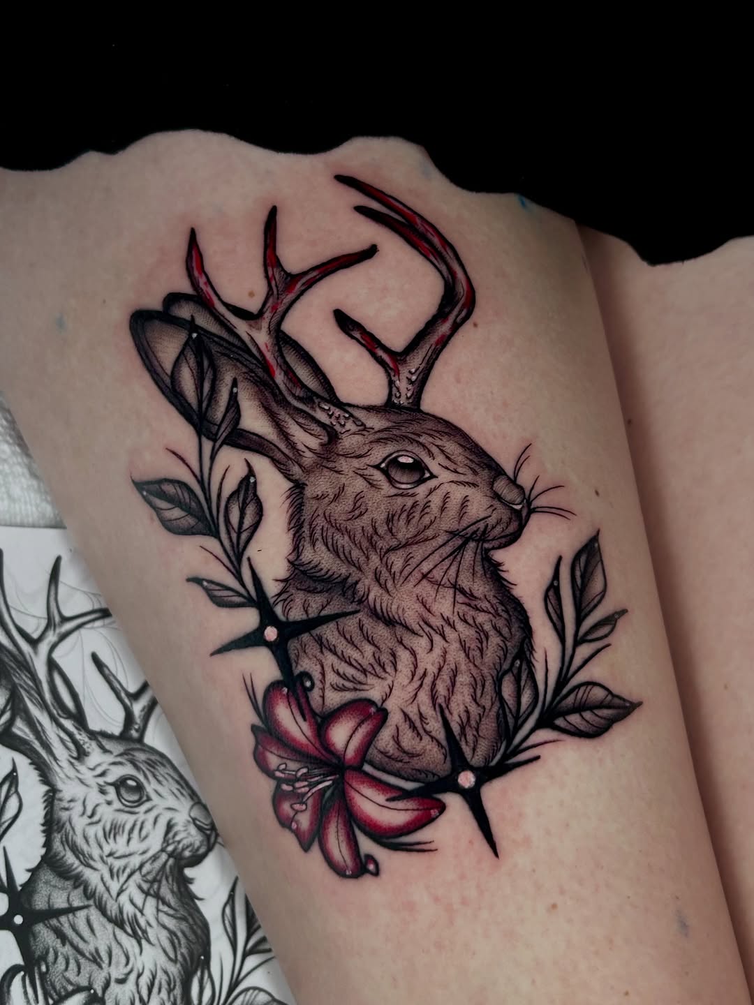 Tattoo by @monarch.tattoos — realism, dotwork