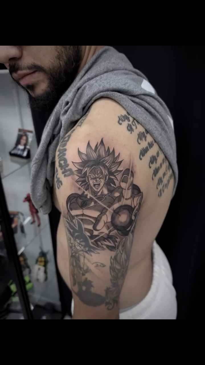 Tattoo by @dj_tattooedyou โ anime, black_and_grey