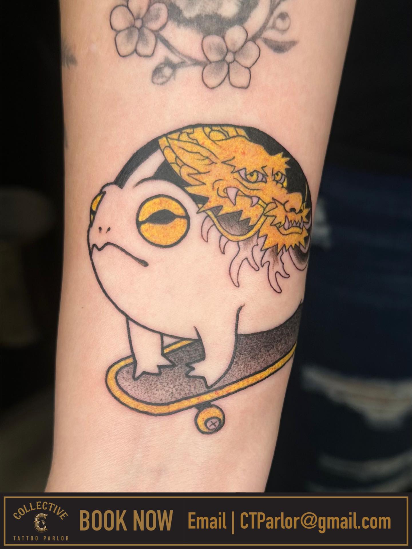 Frog with dragon new school tattoo on the forearm by Las Vegas Tattoo Artist π€ Nani